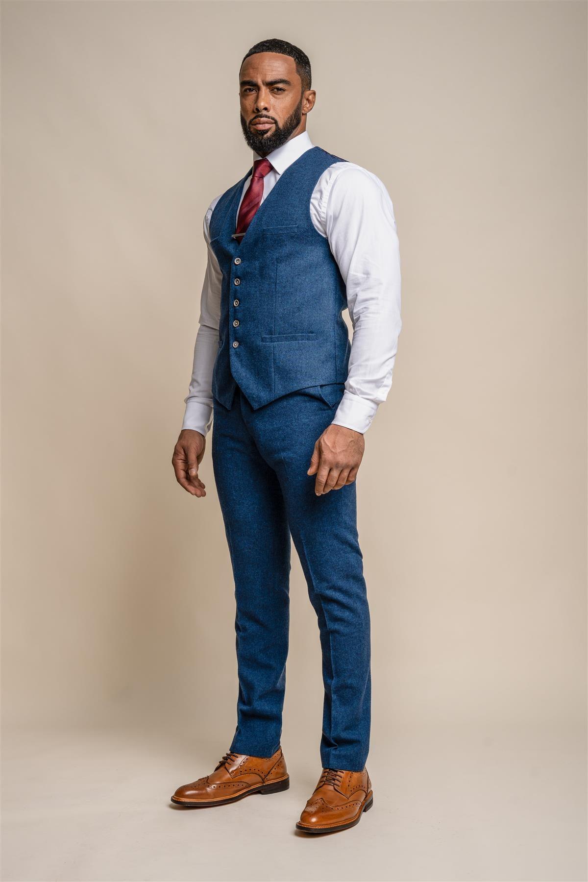 Orson Blue Tweed Waistcoat