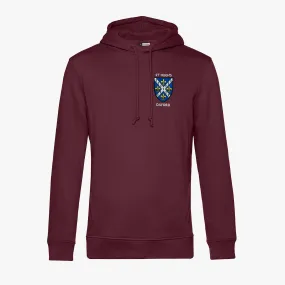 OUTLET St Hugh's College Men's Organic Embroidered Hoodie Burgundy Small