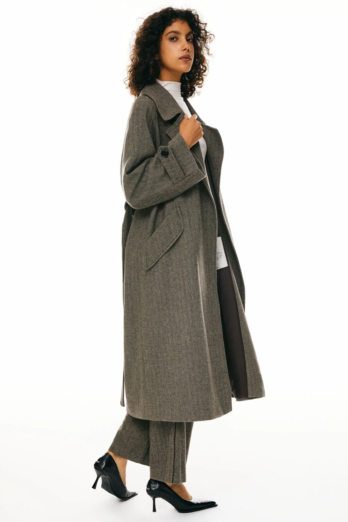 Oversized Wool Wrap Coat