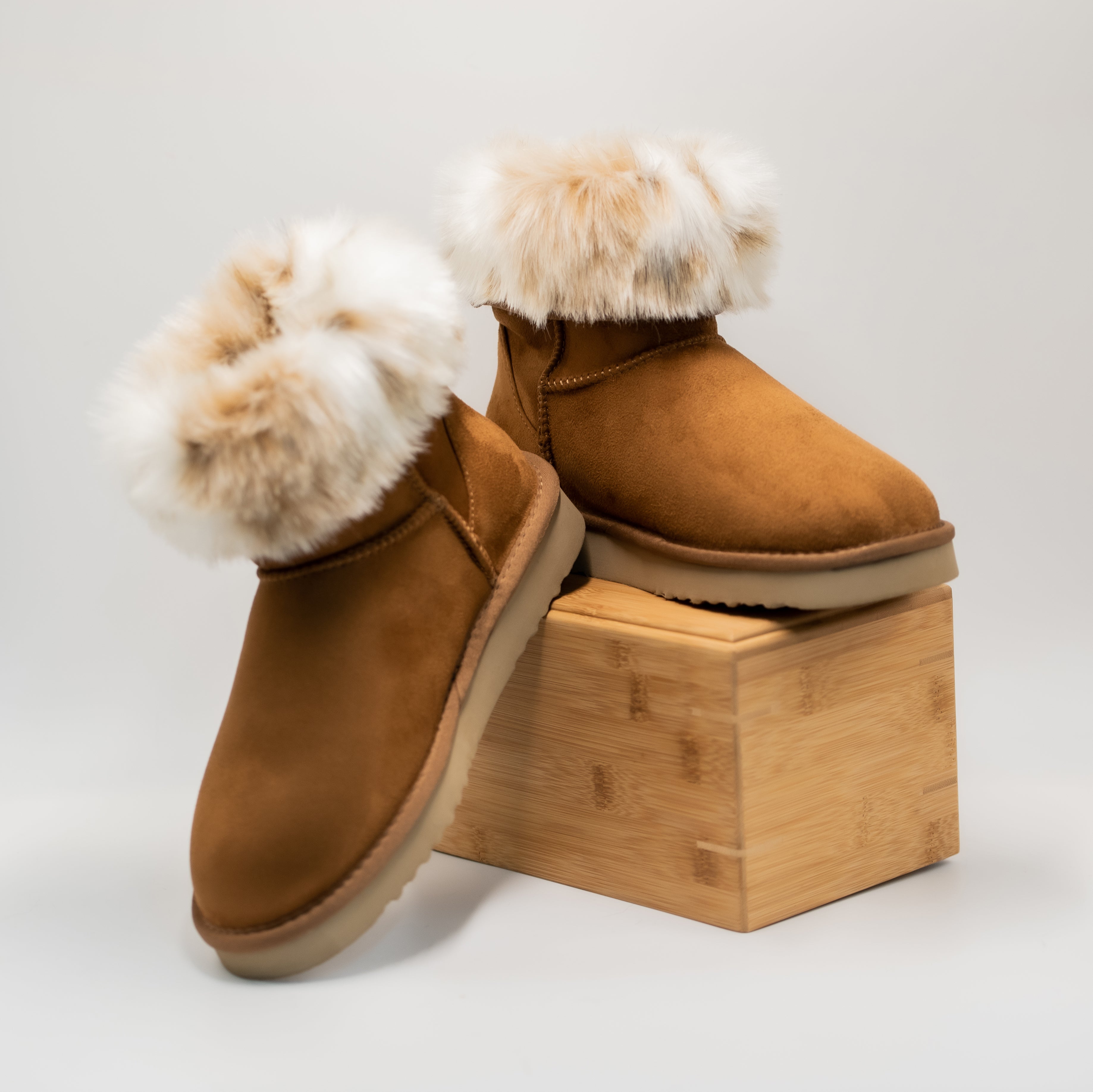 PAWJ Short Boot | Chestnut / Snow Leopard