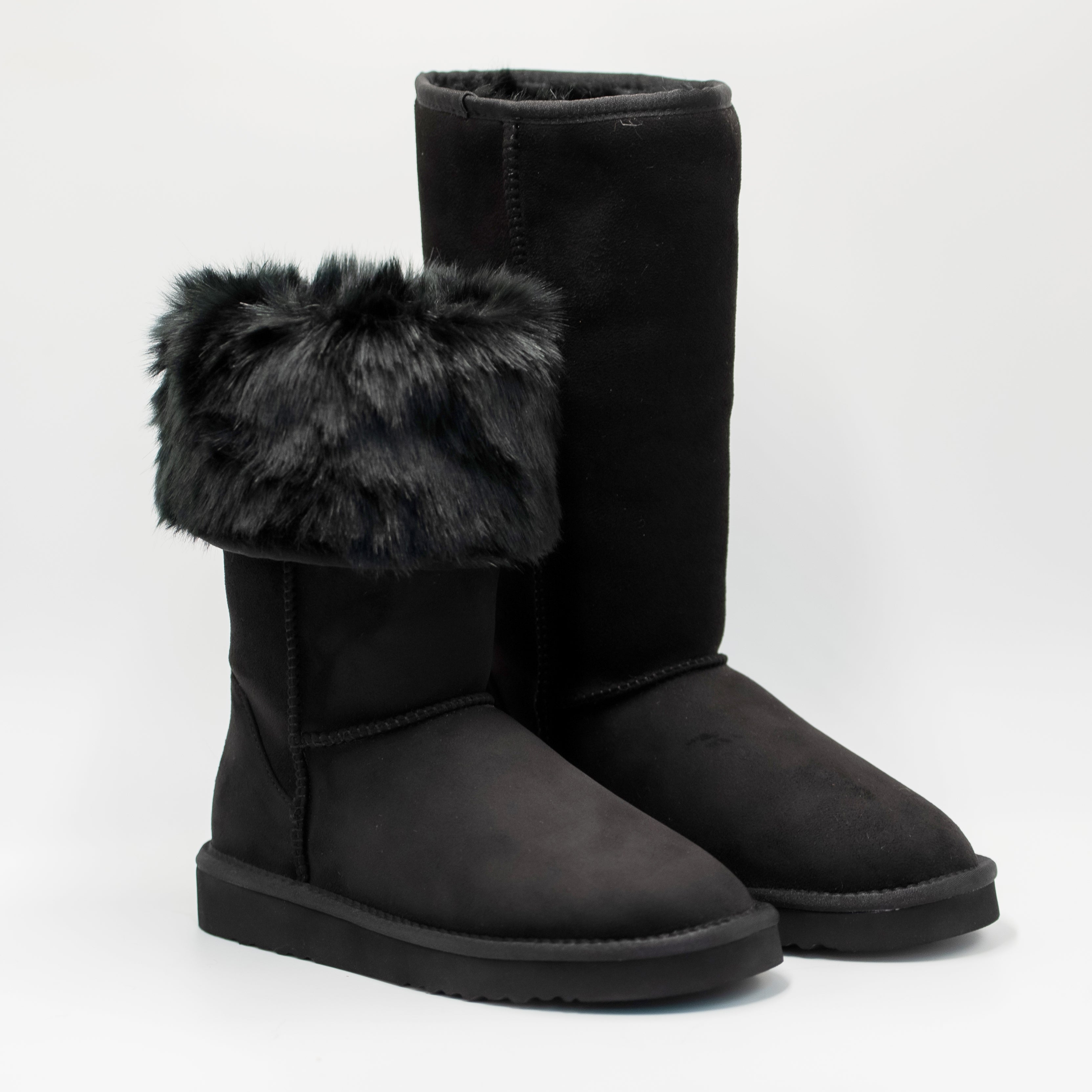 PAWJ Tall Boot | Black / Black Mink