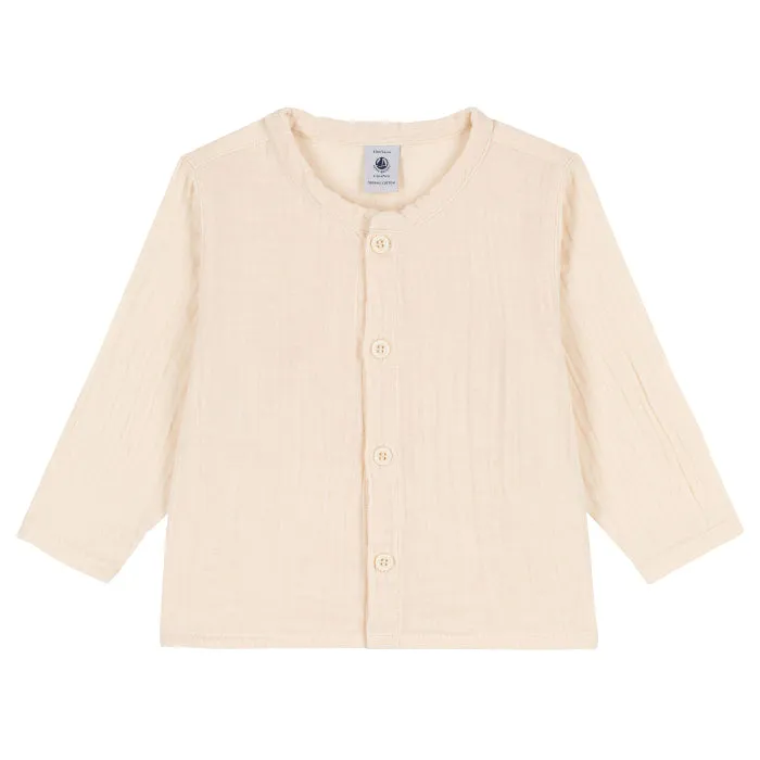 Petit Bateau Baby Gauze Shirt Avalanche Cream