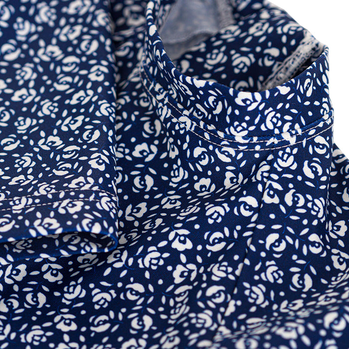 Petit Bateau Baby Swim Overall Incognito Blue Floral Print