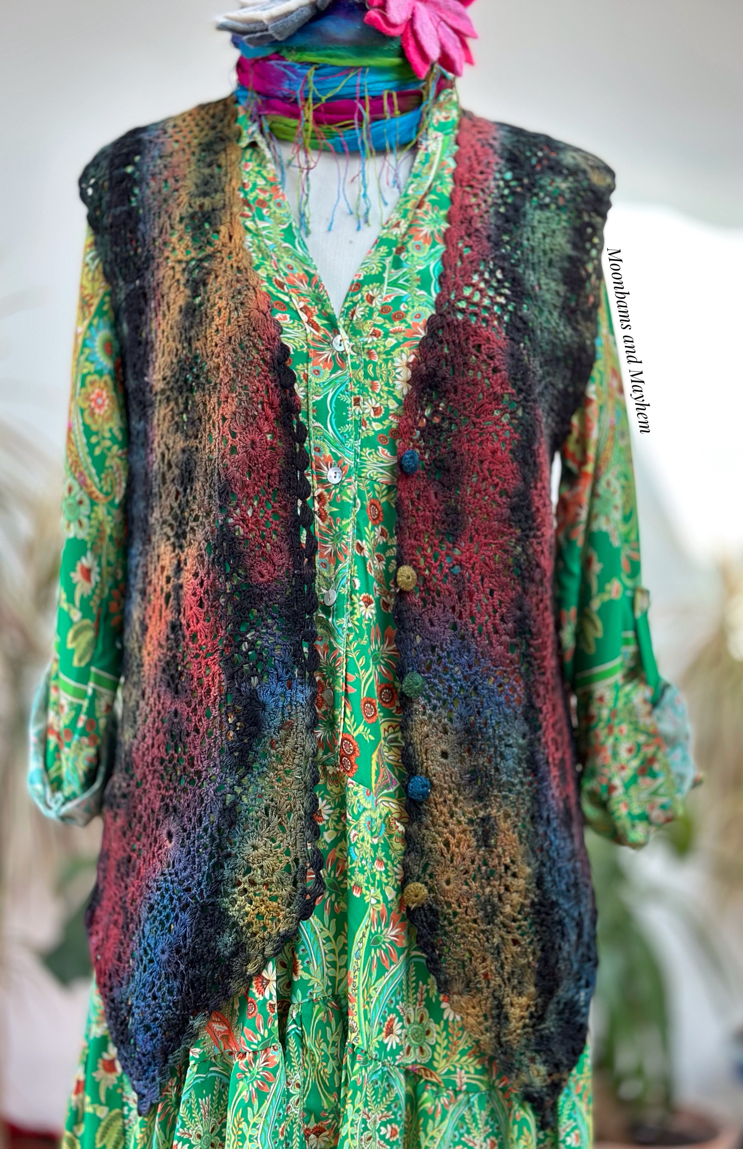 PETUNIA CROCHET WAISTCOAT / CARDIGAN