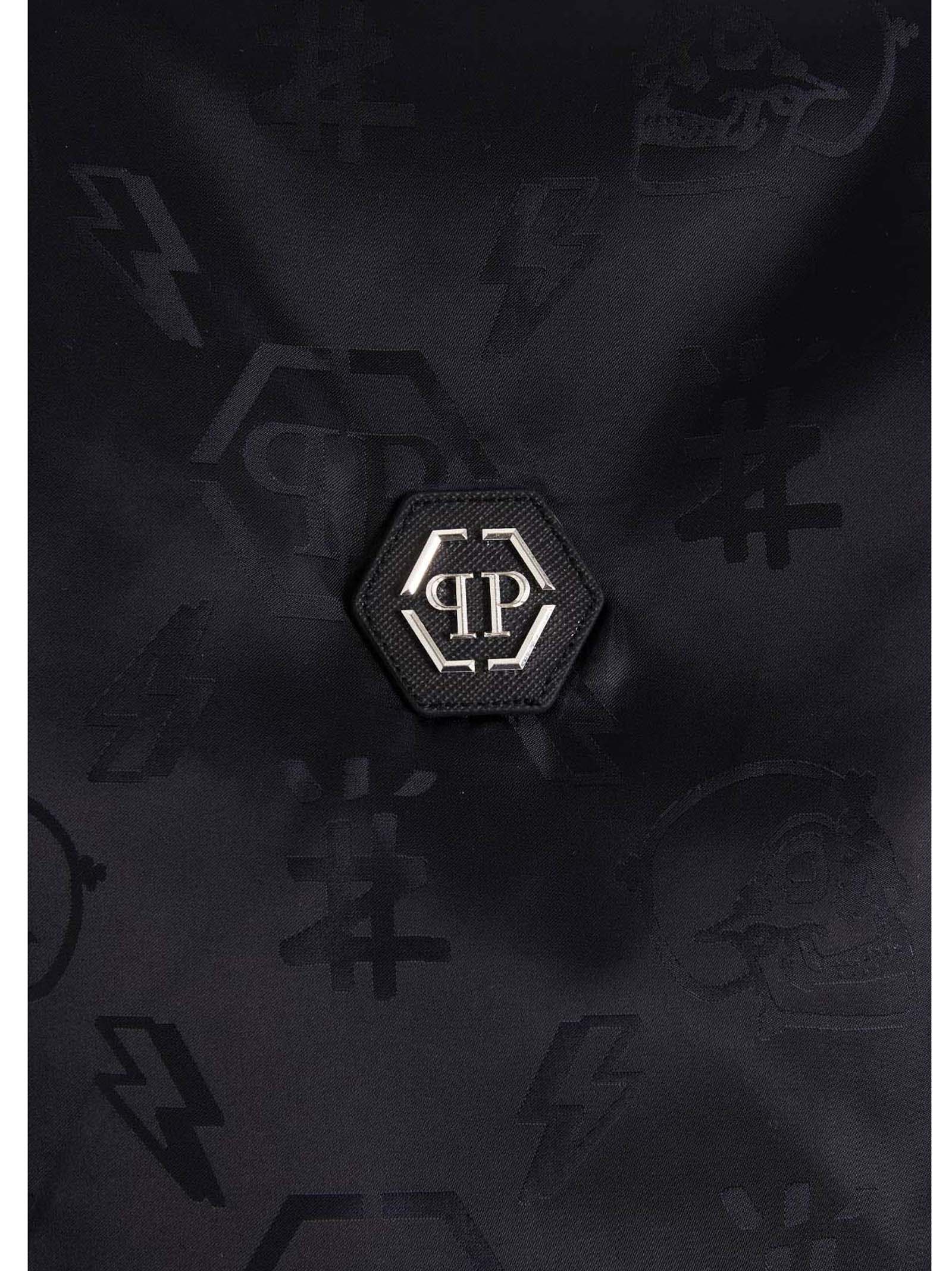 Philipp Plein All-Over Logo Print Hooded Windbreaker