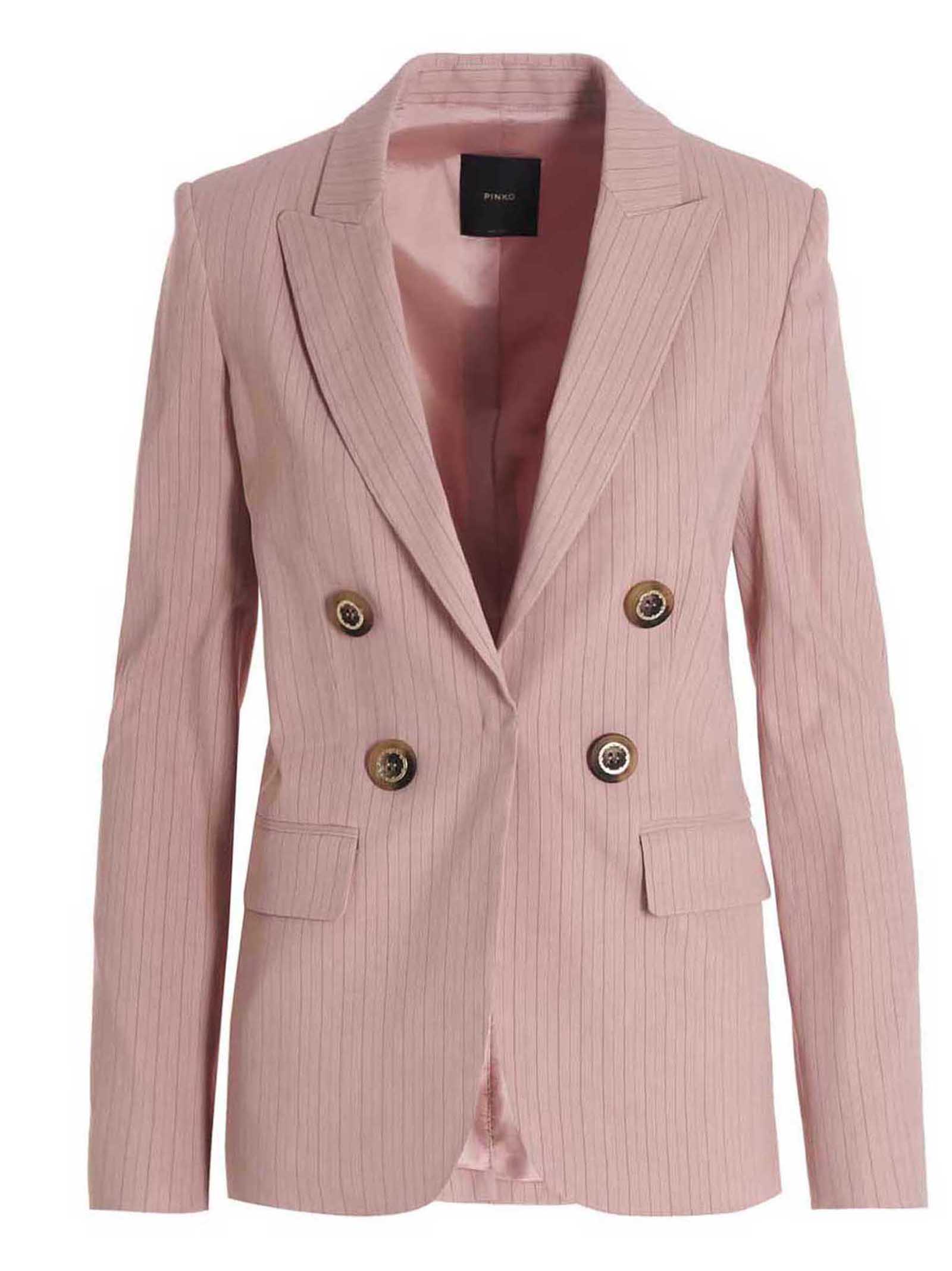 Pinko Double-Breasted Pinstripe Blazer