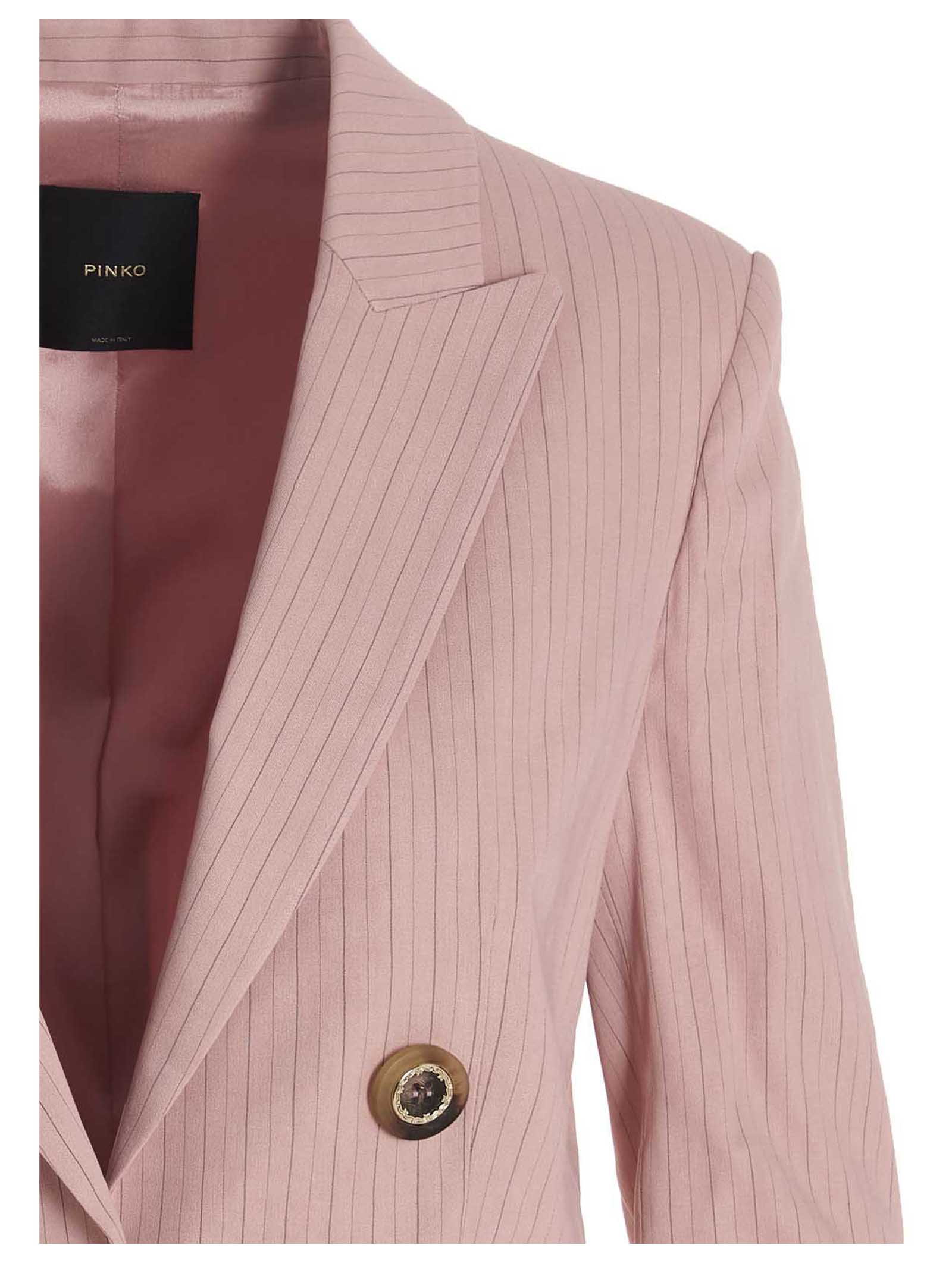 Pinko Double-Breasted Pinstripe Blazer