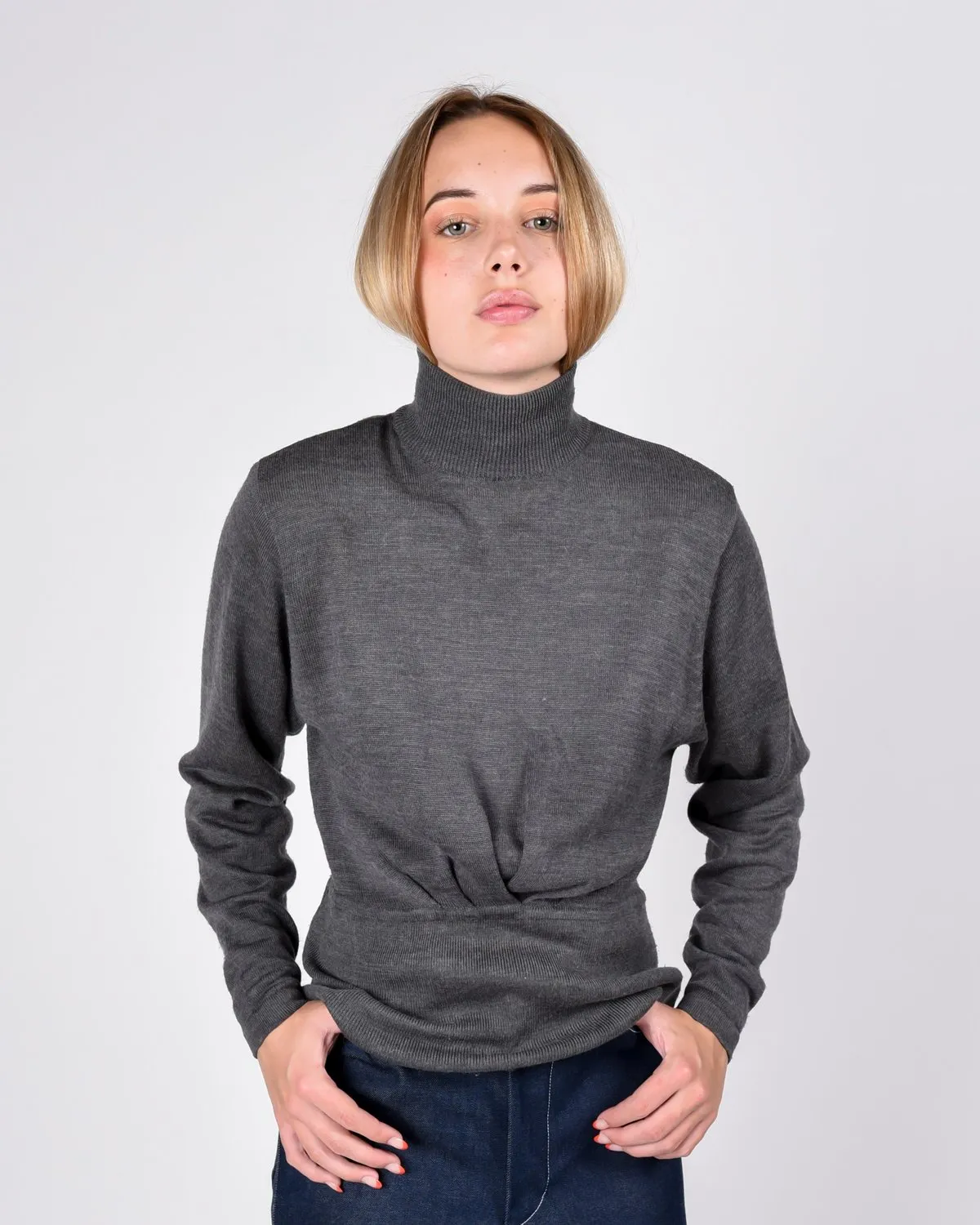 pleats sweater - Grey 