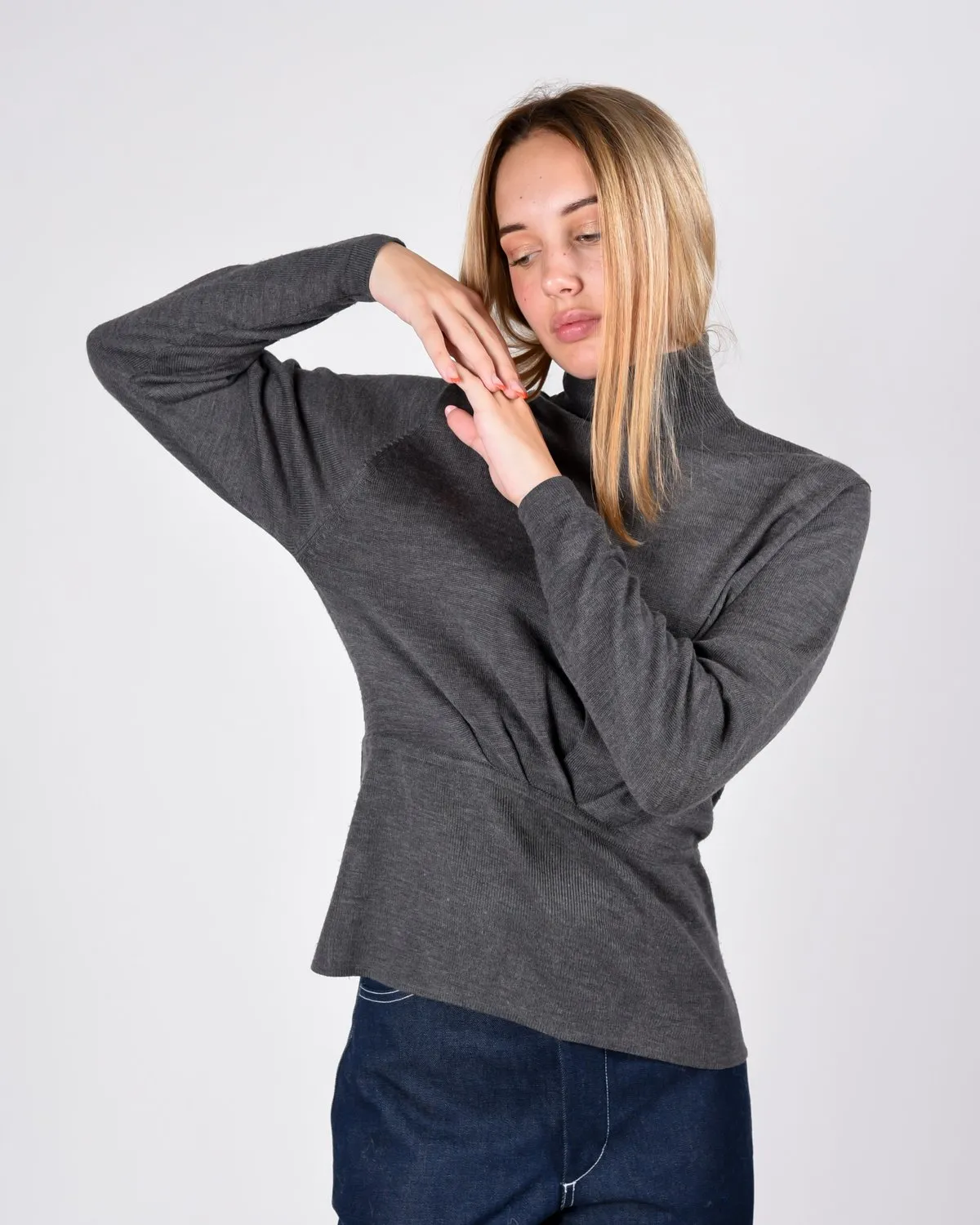 pleats sweater - Grey 