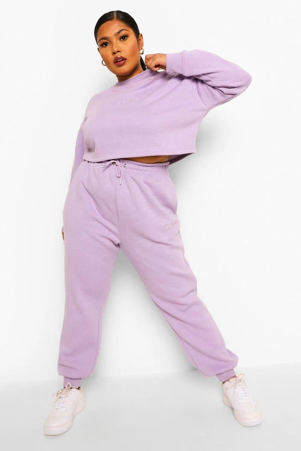 Plus Ofcl Overdye Cropped Sweater Tracksuit