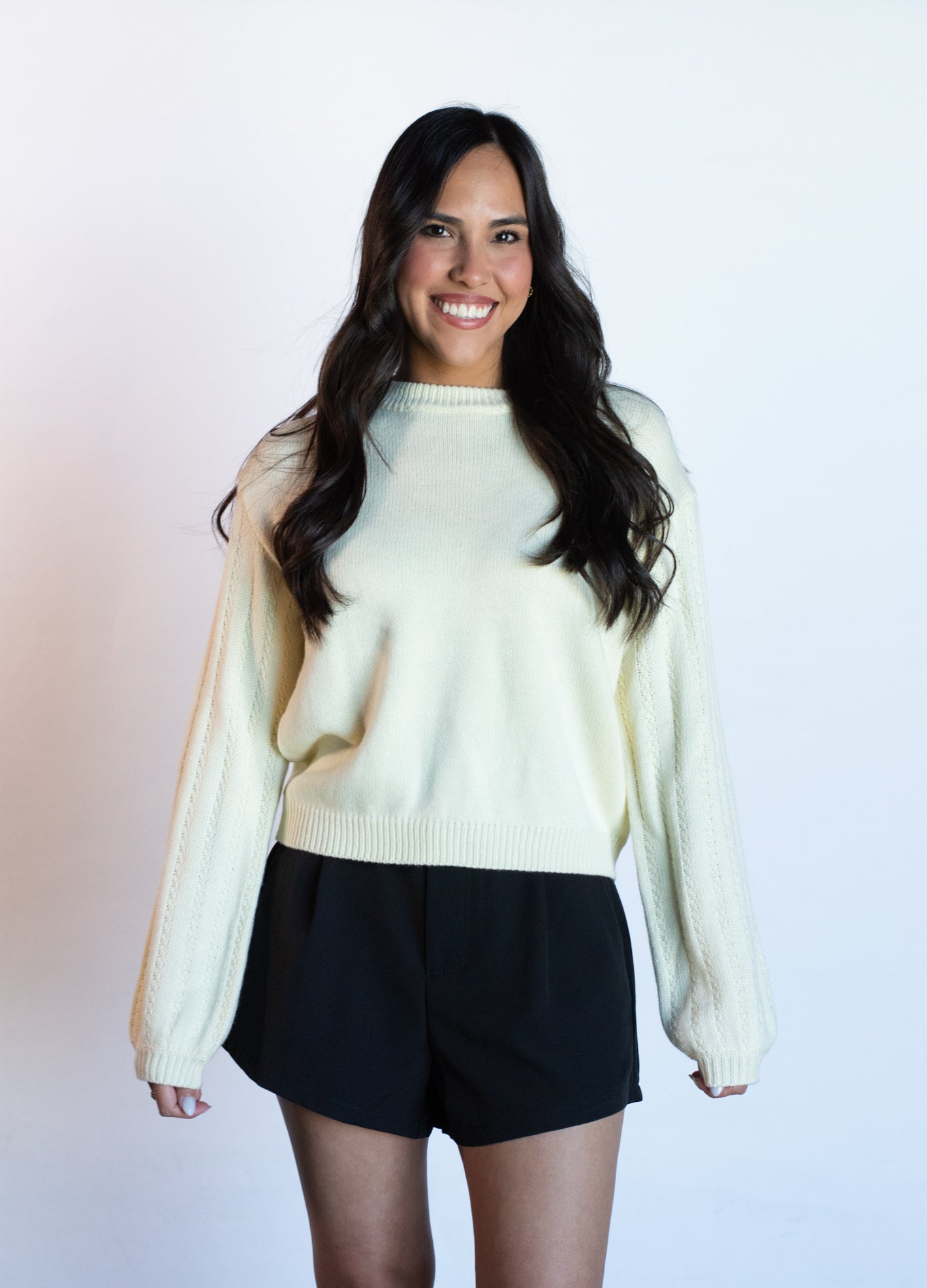 Positive Wishes Cream Sweater with Bow Detail