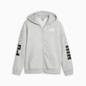 PUMA POWER Full-Zip Youth Hoodie | Light Gray Heather | PUMA Shoes | PUMA 