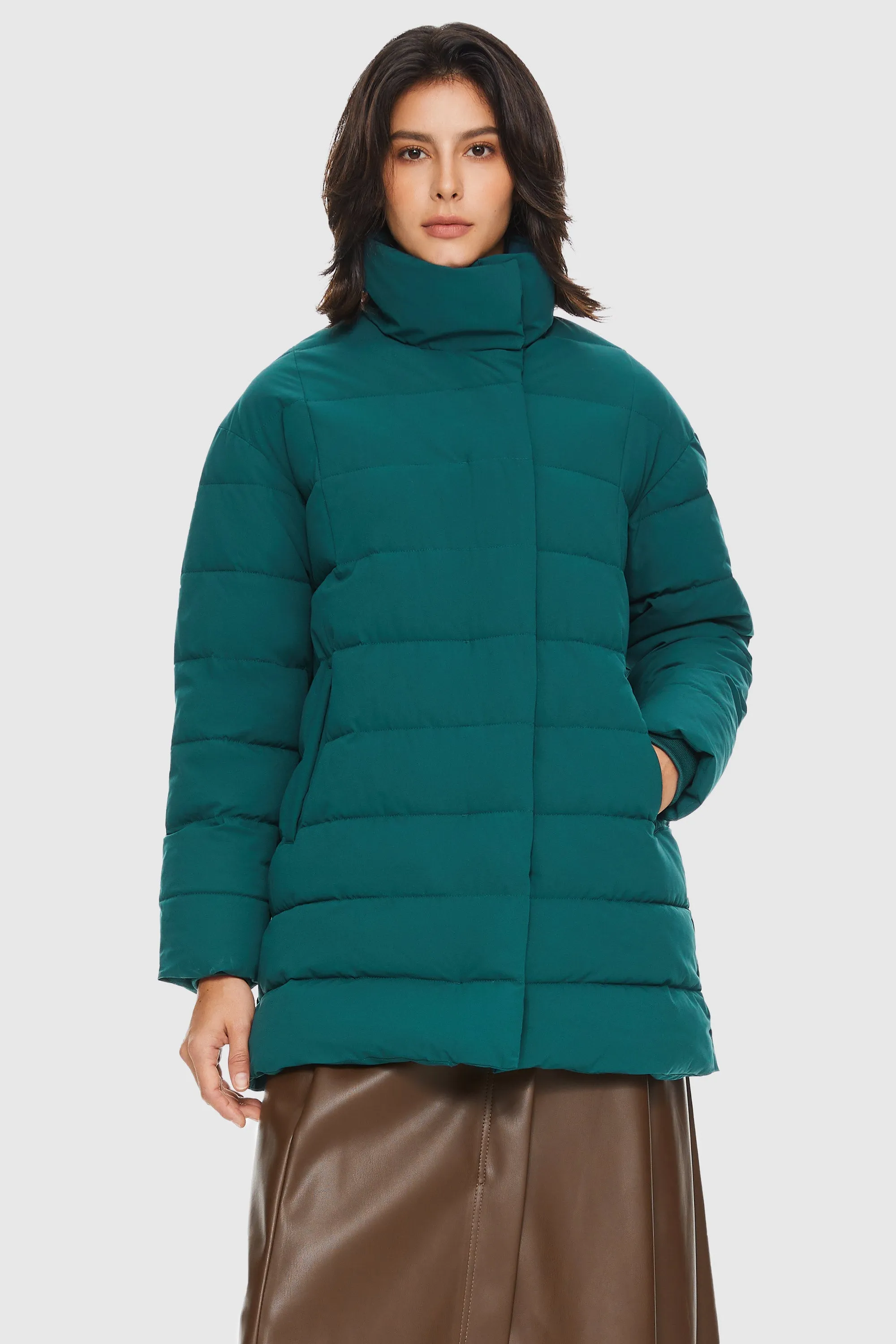 Quilted Mid-Length Coat