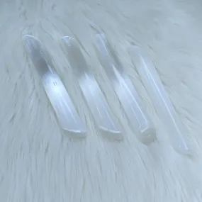 Radiate Platinum White Light ~ Selenite Wide Wand Carving