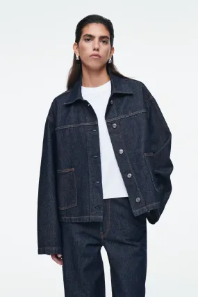 RAW DENIM JACKET - Long sleeve - Regular length - INDIGO - Ladies | H&M GB