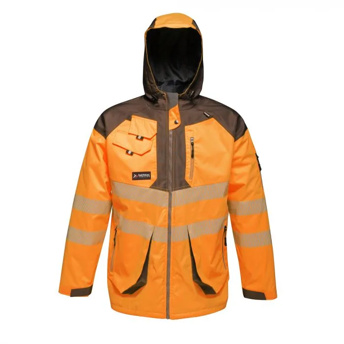 Regatta Hi-Vis Waterproof Parka Jacket Orange/Grey