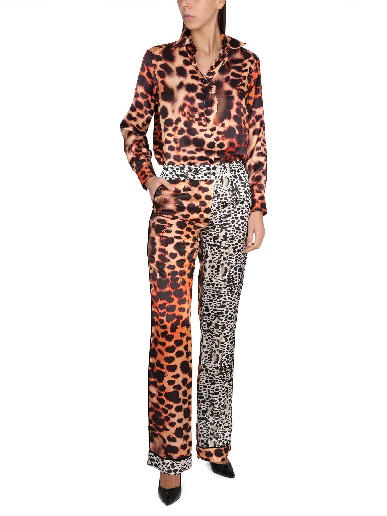 ROBERTO CAVALLI    MORAY EEL PRINT PANTS