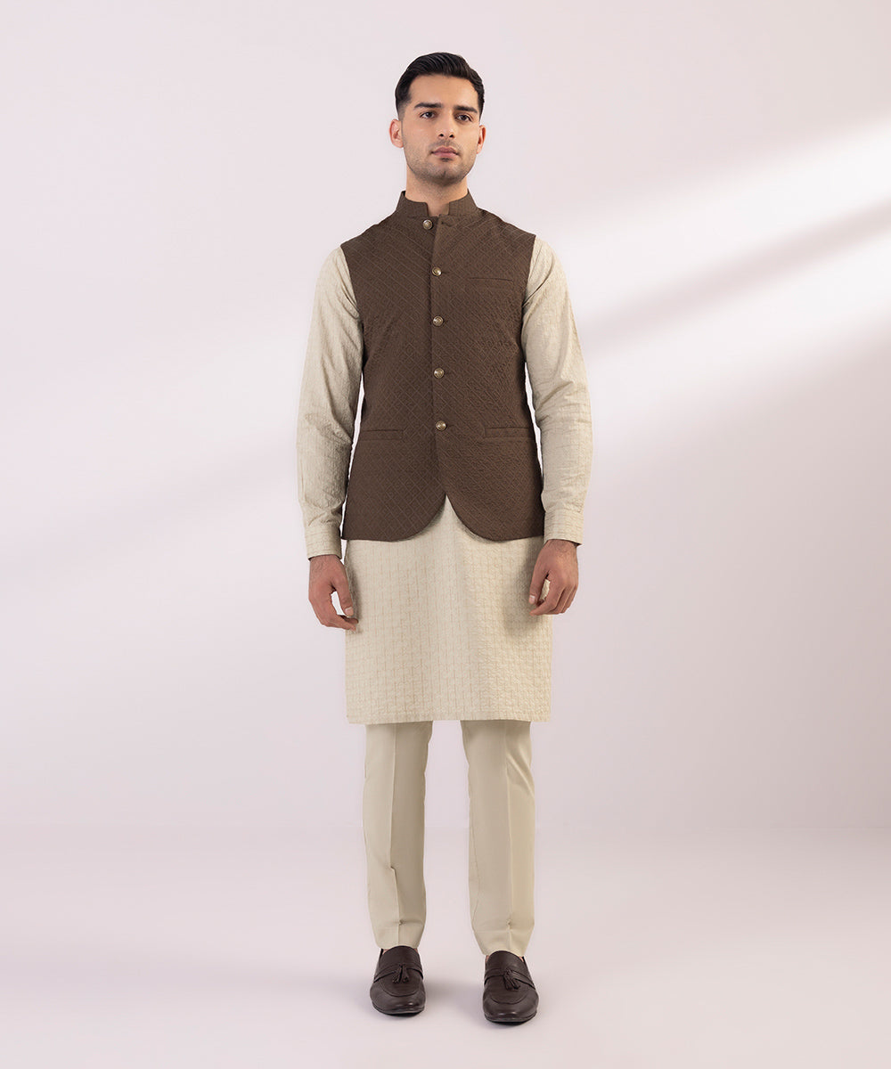 Schiffli Embroidered Cotton Waistcoat