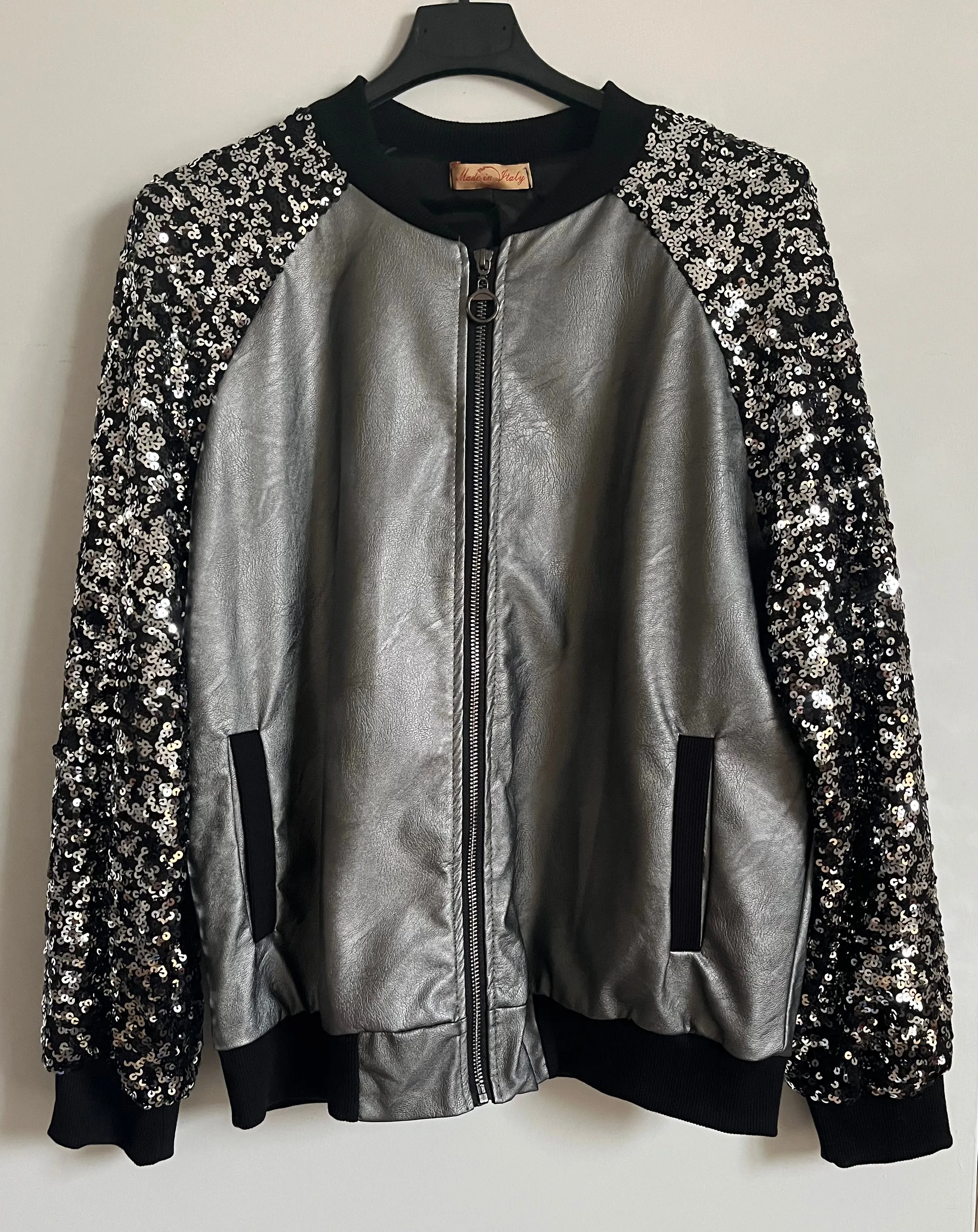 Sequin Sleeve Bomber Jacket