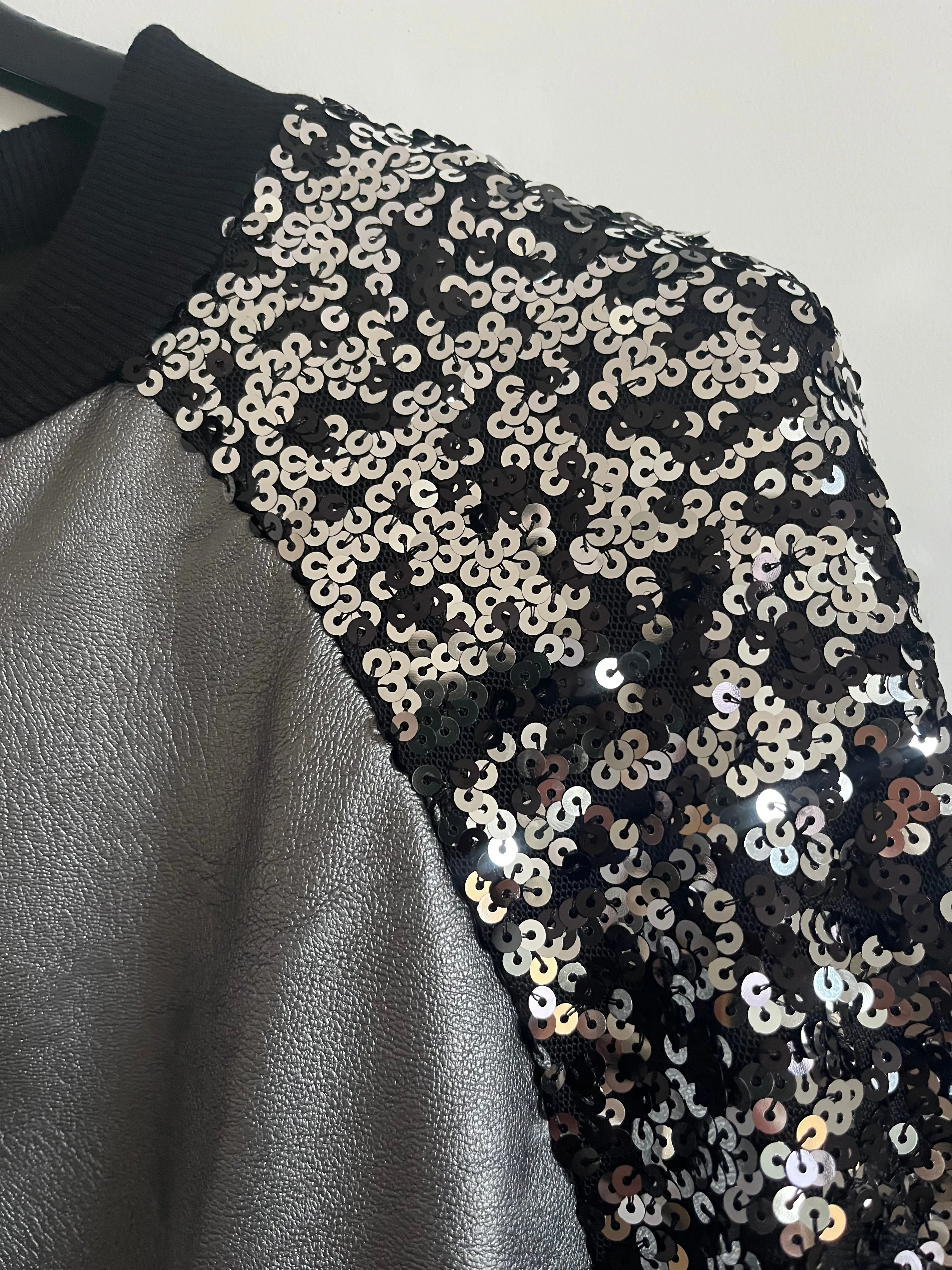 Sequin Sleeve Bomber Jacket