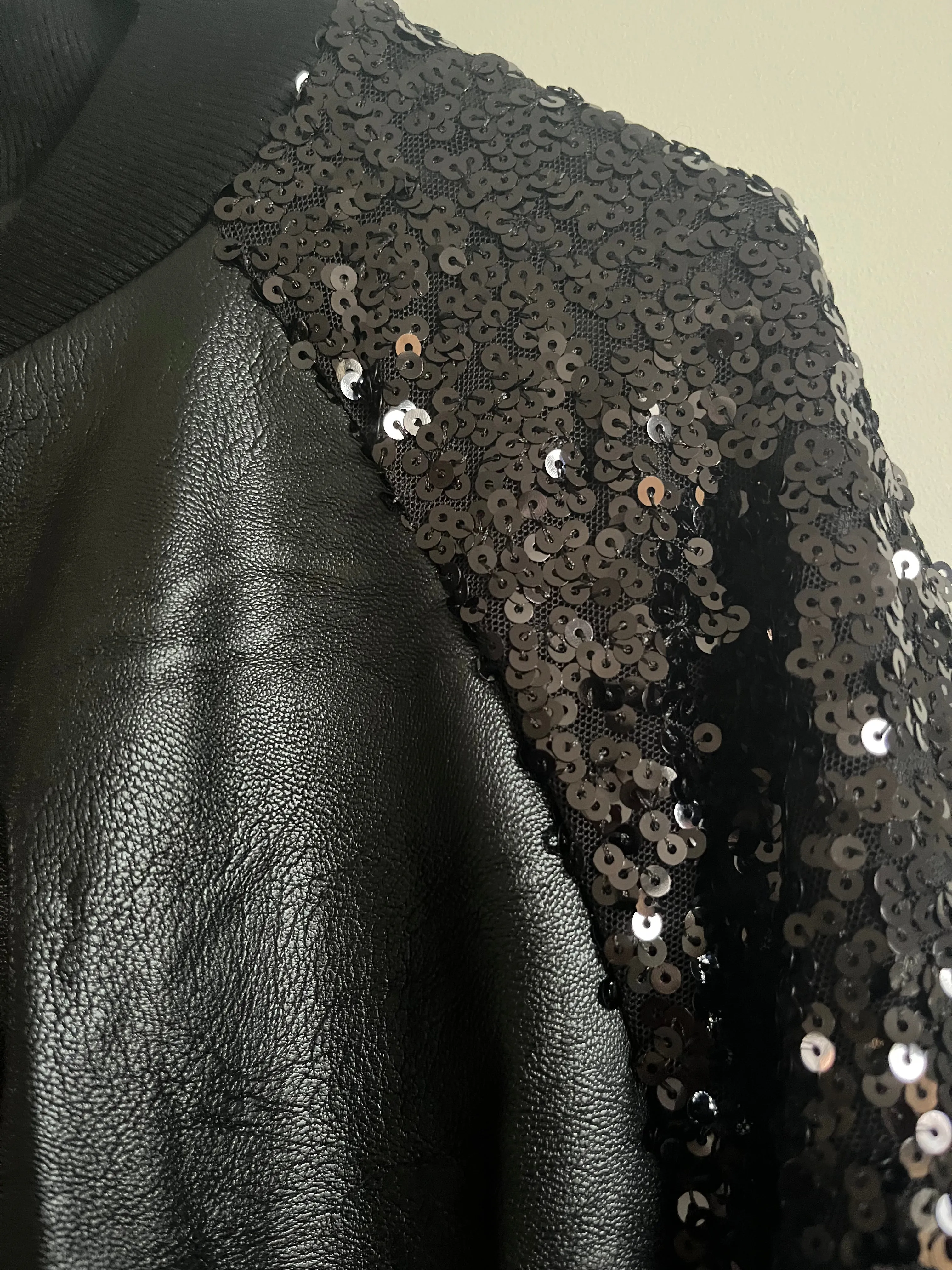 Sequin Sleeve Bomber Jacket