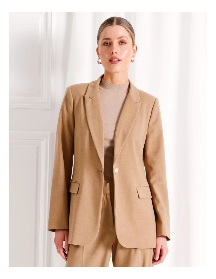 Single Breasted Blazer in Camel