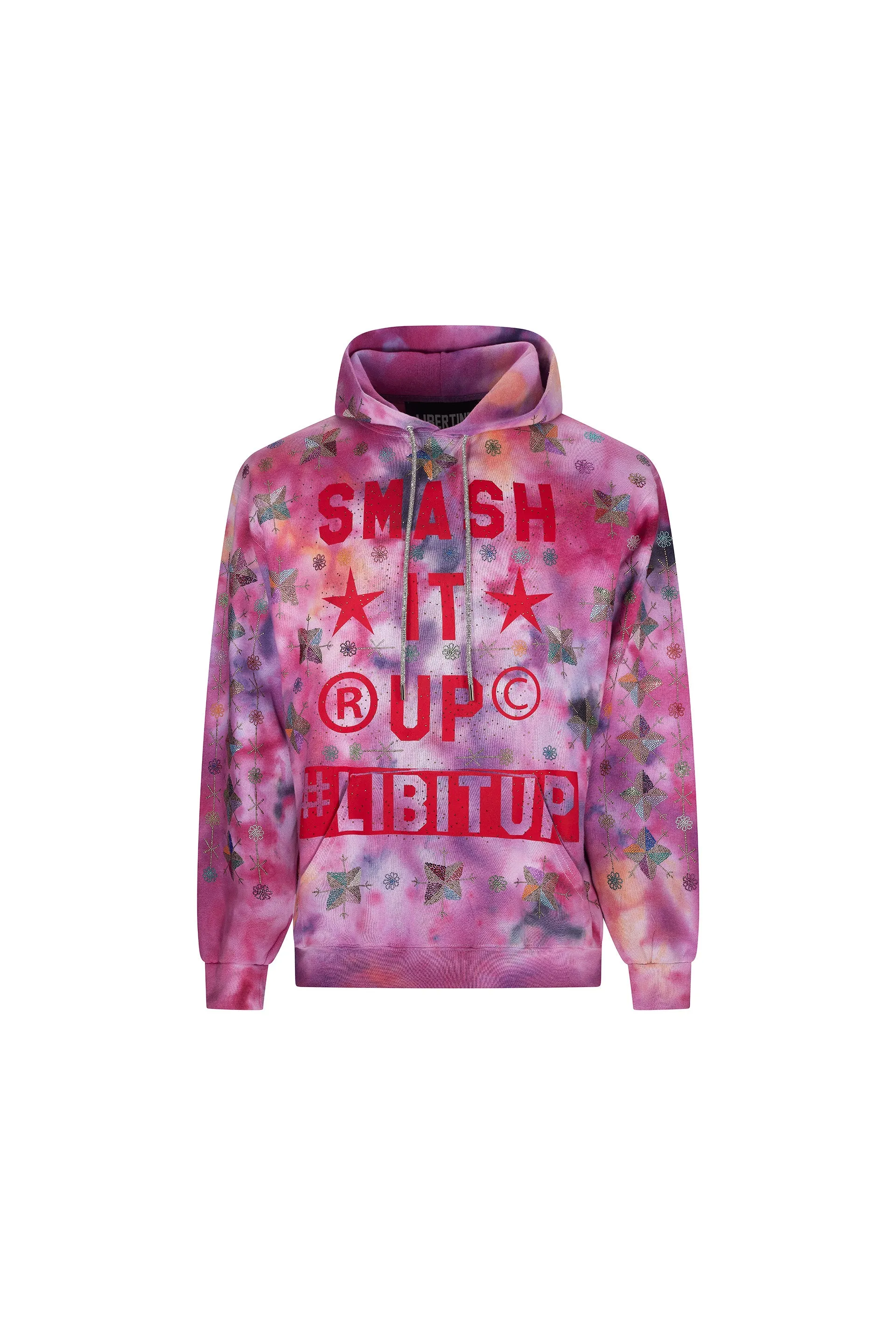 'SMASH IT UP' TIE DYE SLIM HOODIE