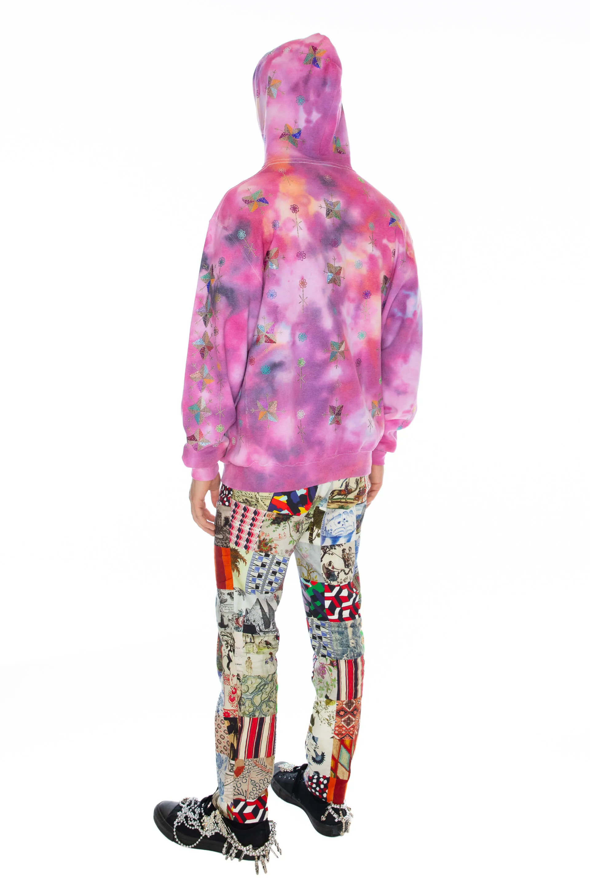 'SMASH IT UP' TIE DYE SLIM HOODIE