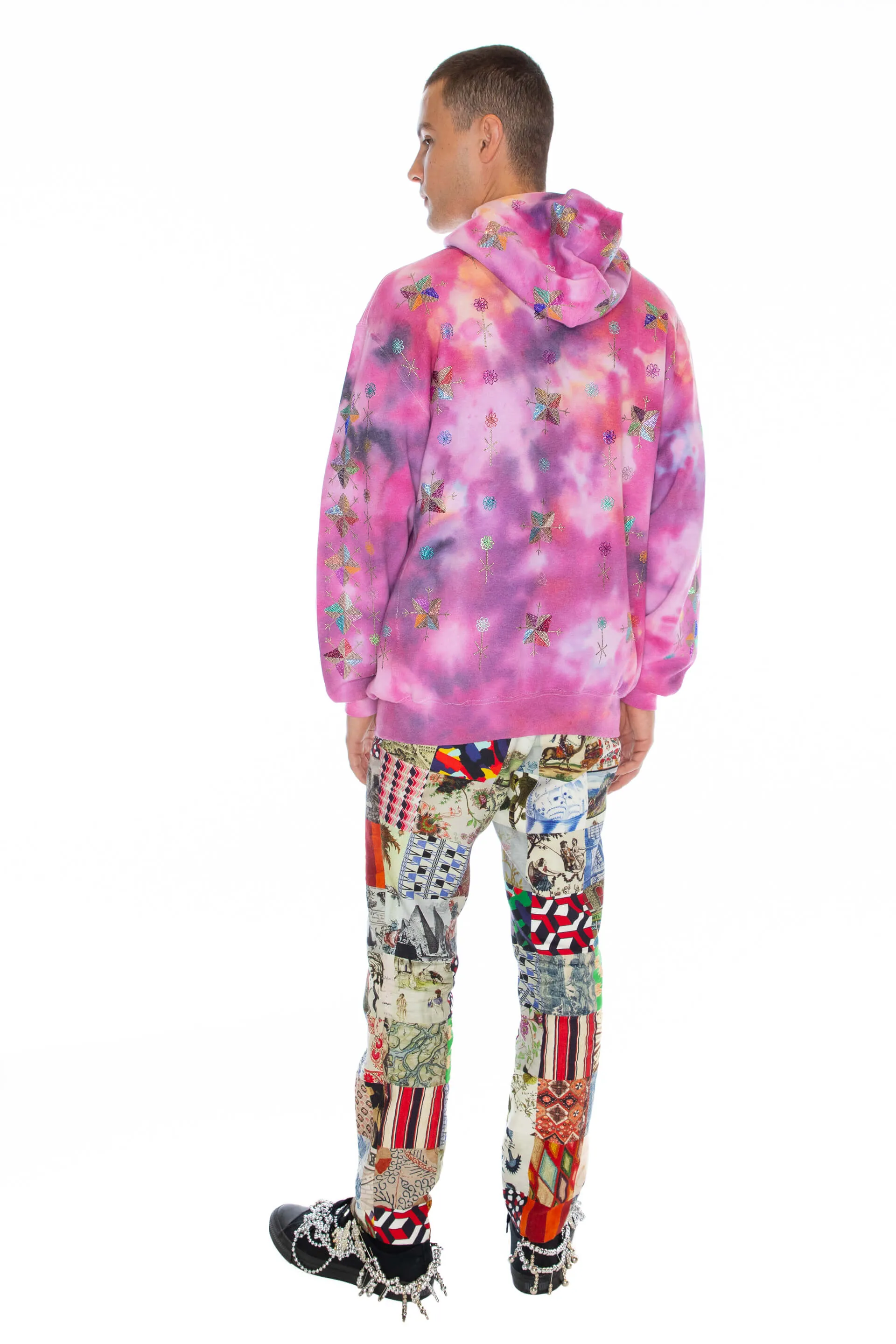 'SMASH IT UP' TIE DYE SLIM HOODIE