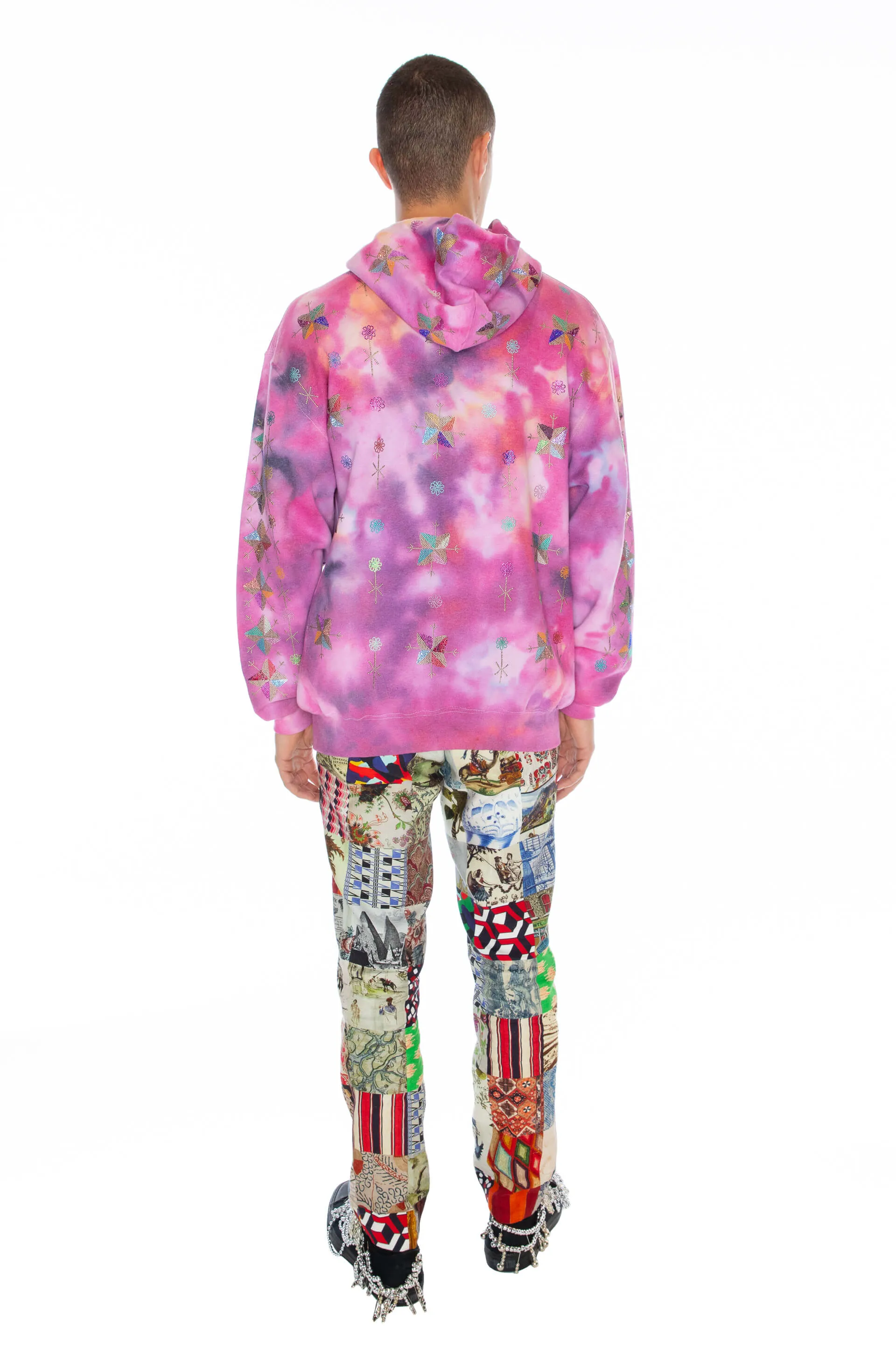 'SMASH IT UP' TIE DYE SLIM HOODIE