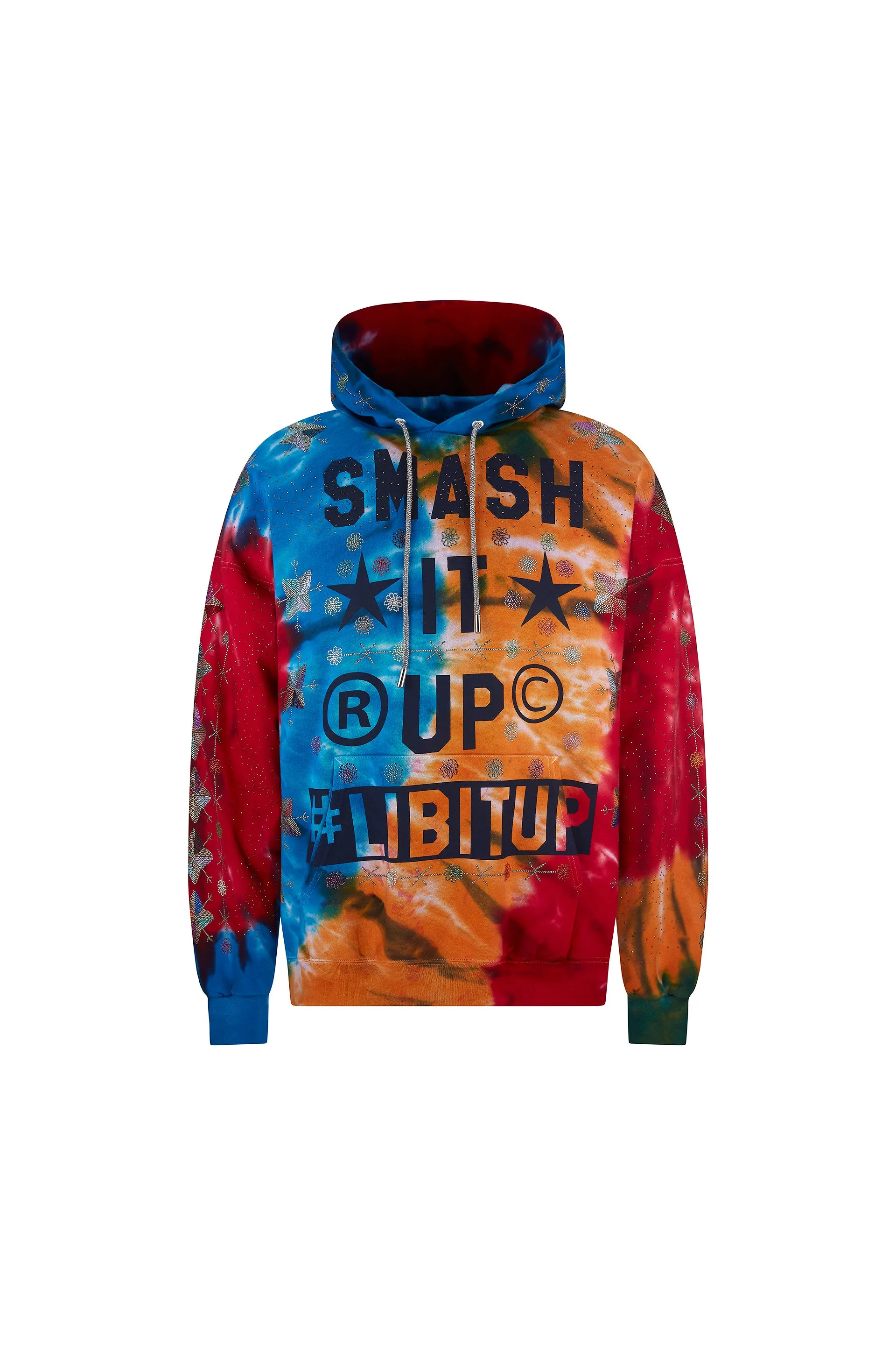 'SMASH IT UP' TIEDYE HOODIE PULLOVER SWEATSHIRT