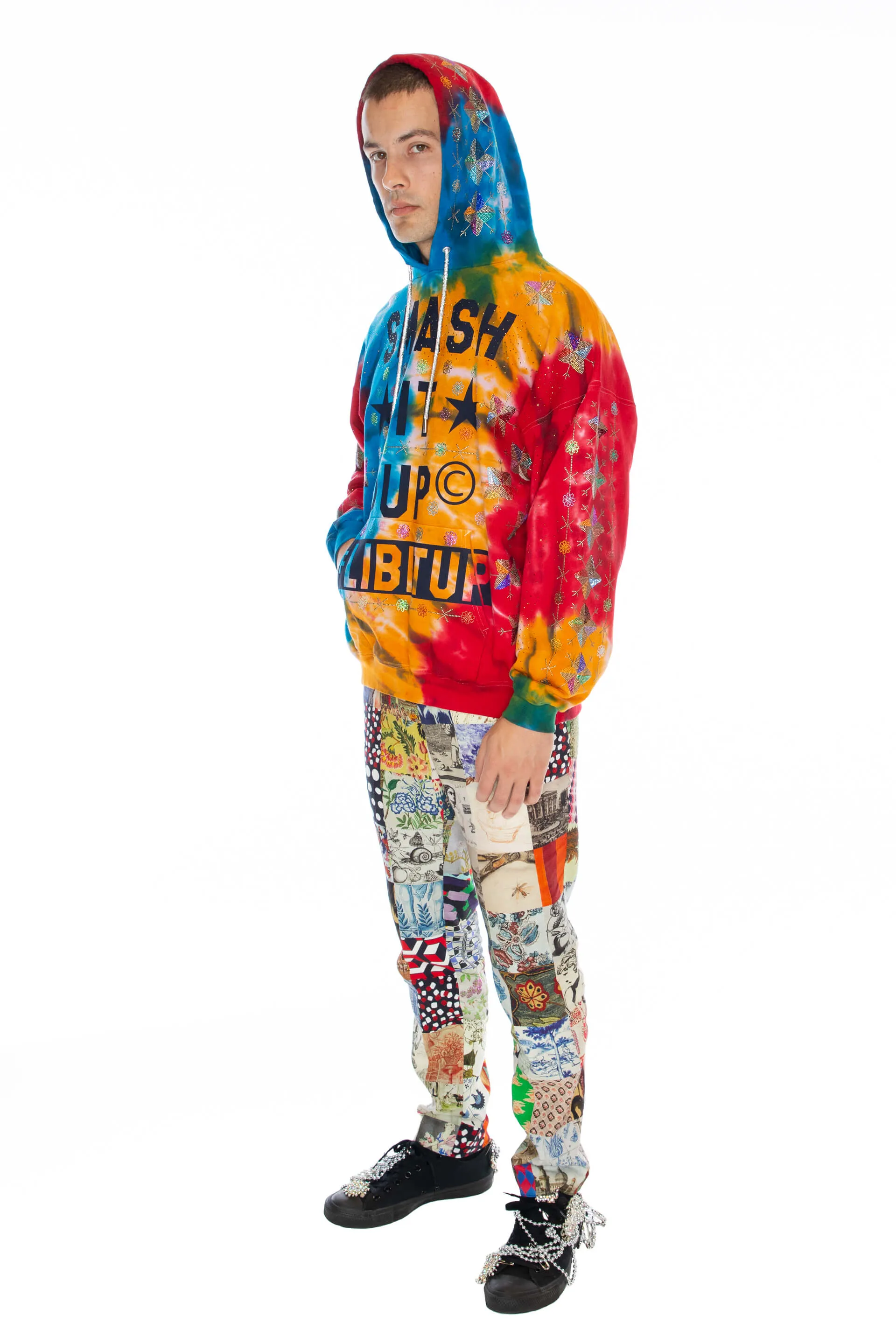 'SMASH IT UP' TIEDYE HOODIE PULLOVER SWEATSHIRT