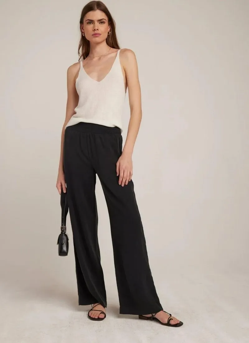 Smocked Wide Leg Pant