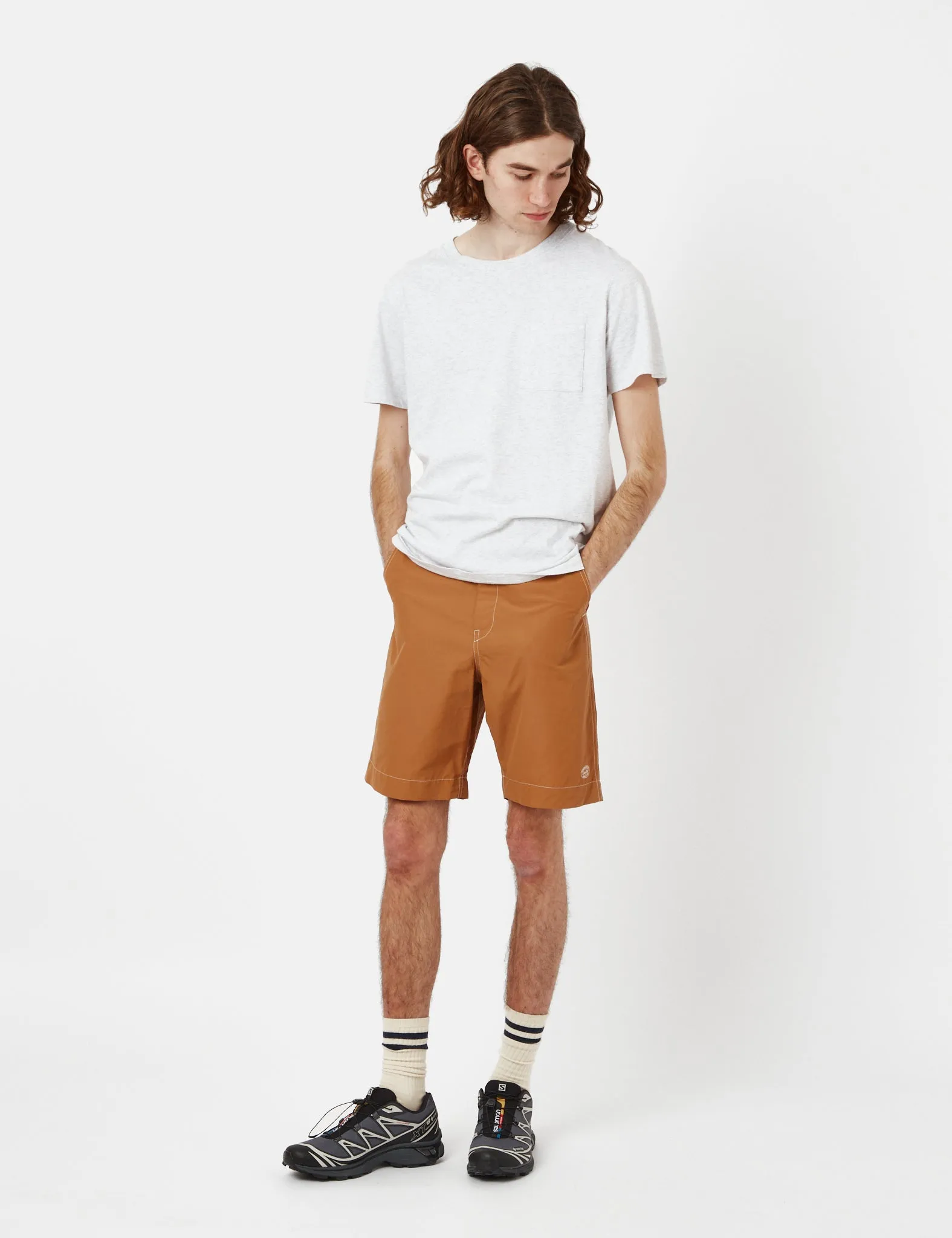 Snow Peak Light Mountain Cloth Shorts - Brown