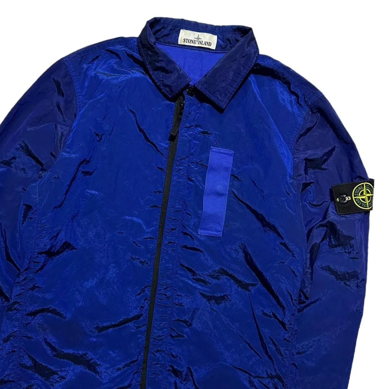 Stone Island Blue Nylon Metal Overshirt