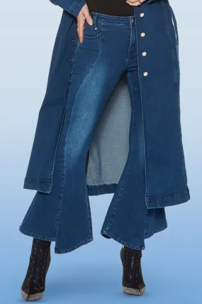 Stretch Wide Leg Denim Jeans