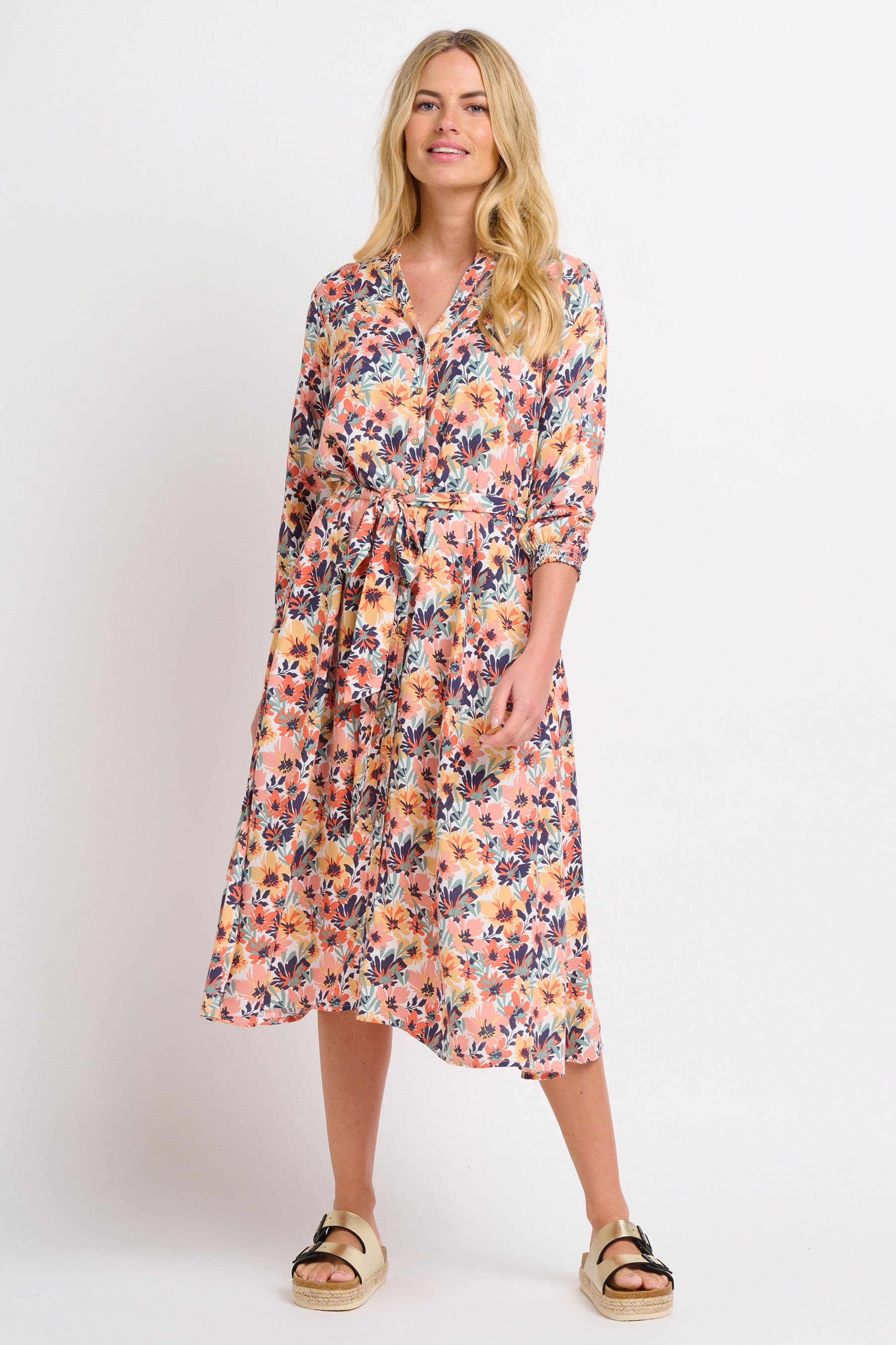 Summer Blooms Shirt Dress