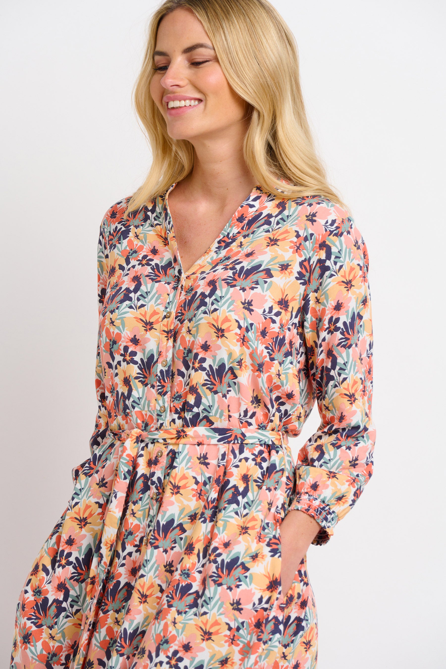 Summer Blooms Shirt Dress