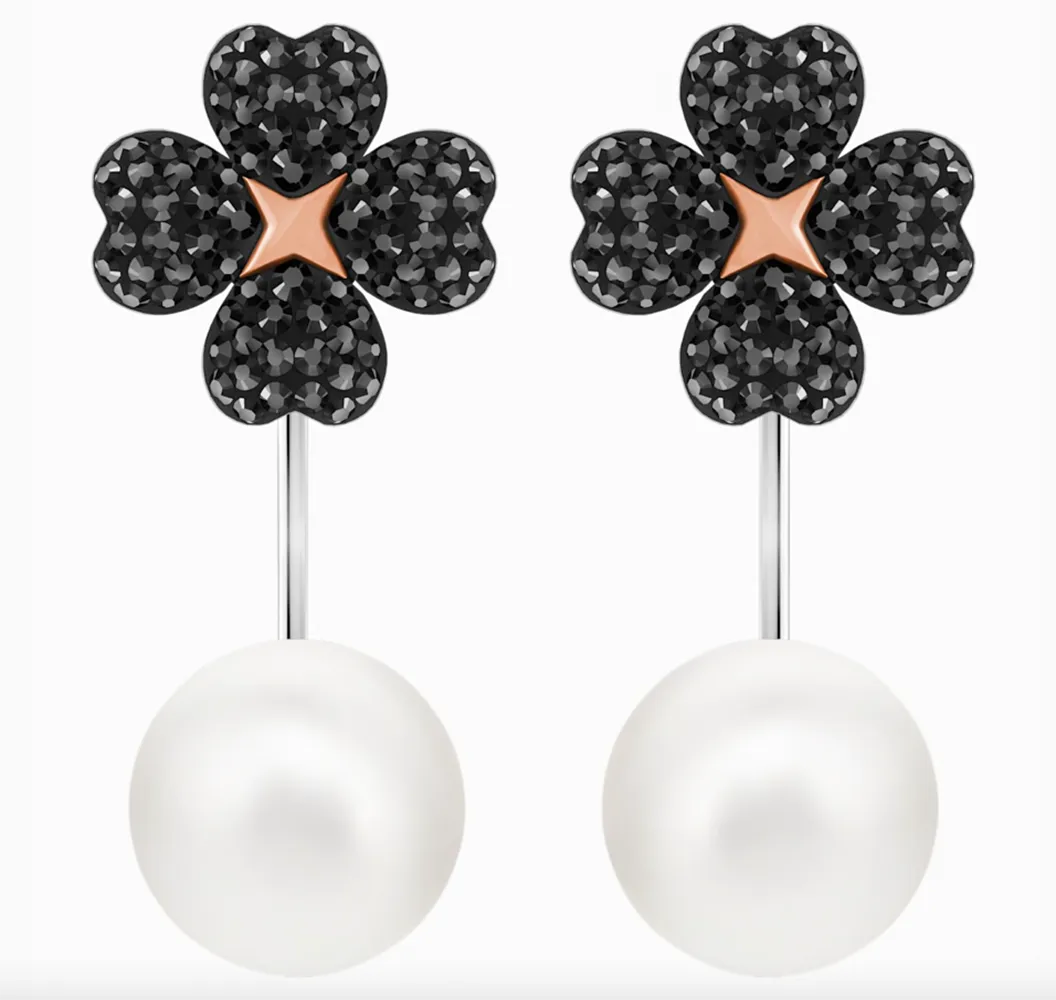 Swarovski LATISHA PIERCED EARRING JACKETS, Black -5389161