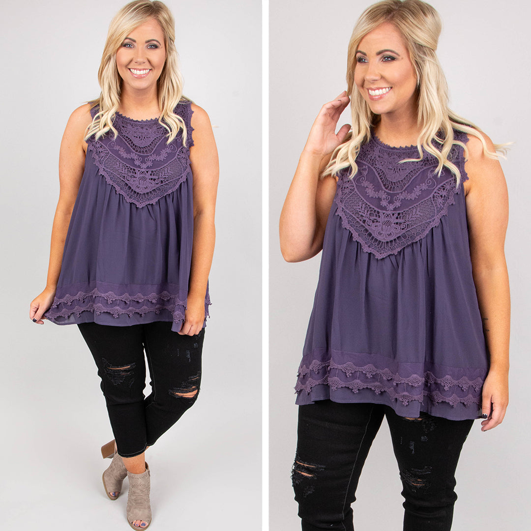 Sweet Charm Tank, Dark Grape