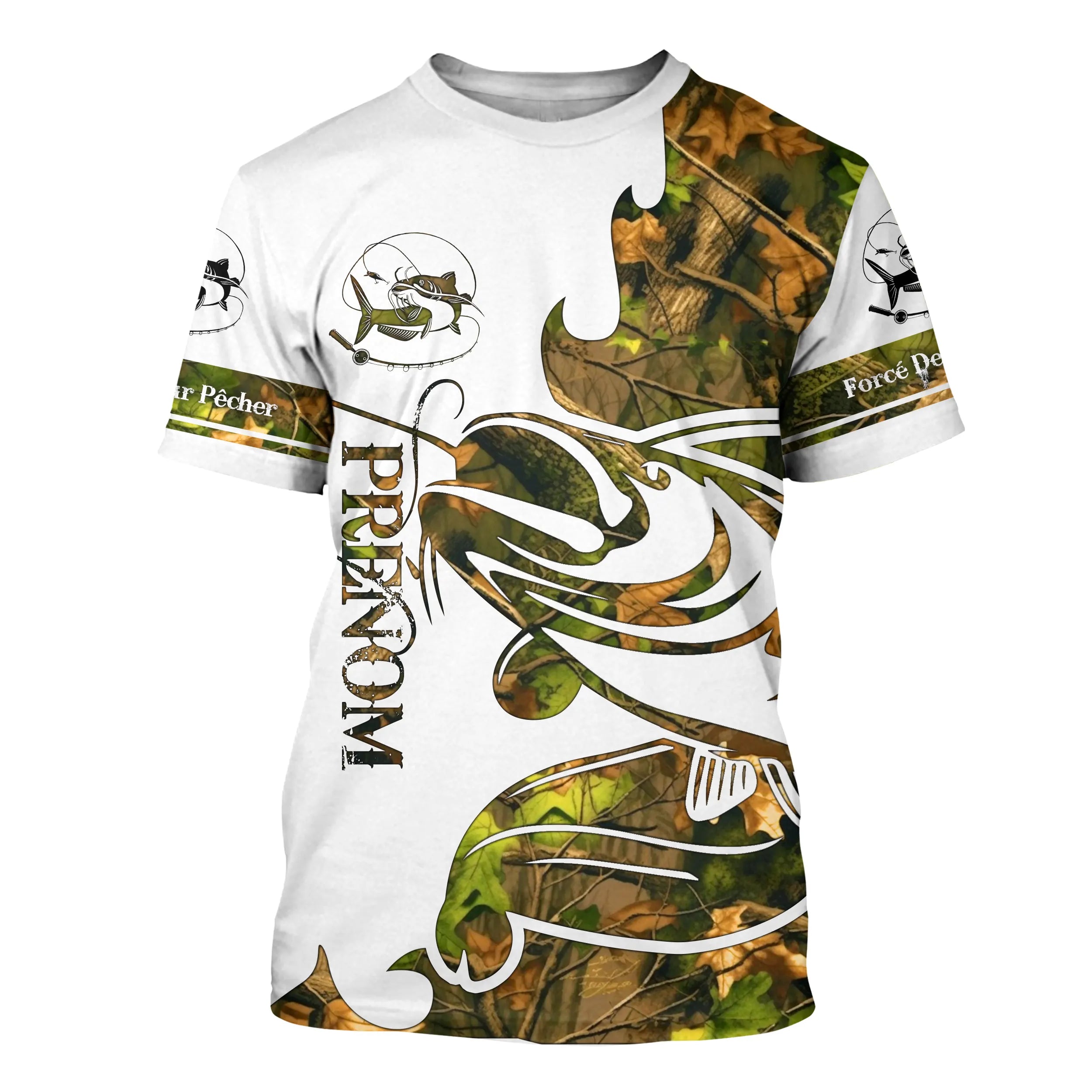 T-shirt Sweater Tatouage Camouflage Pêche Du Silure, Cadeau Personnalisé Pêcheur - CT09012227