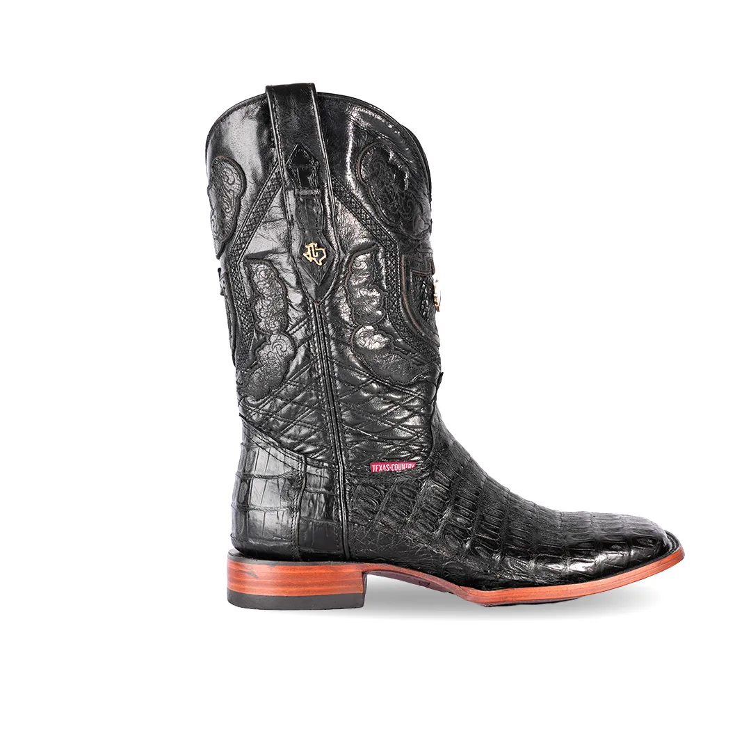 Texas Country Exotic Boot PP150 Caiman Cola Belly Negro H501