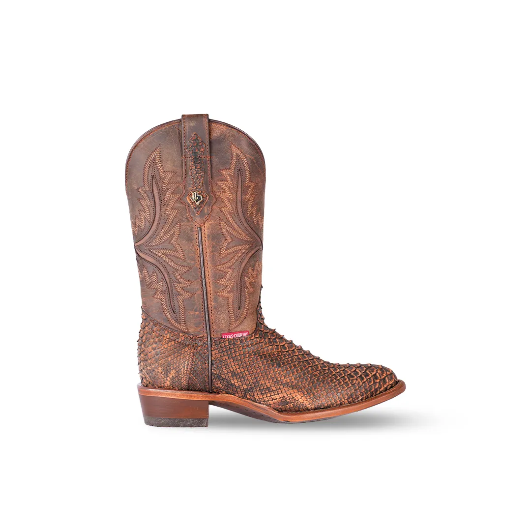 Texas Country Exotic Boot Python Petroleo Nobuck PN240