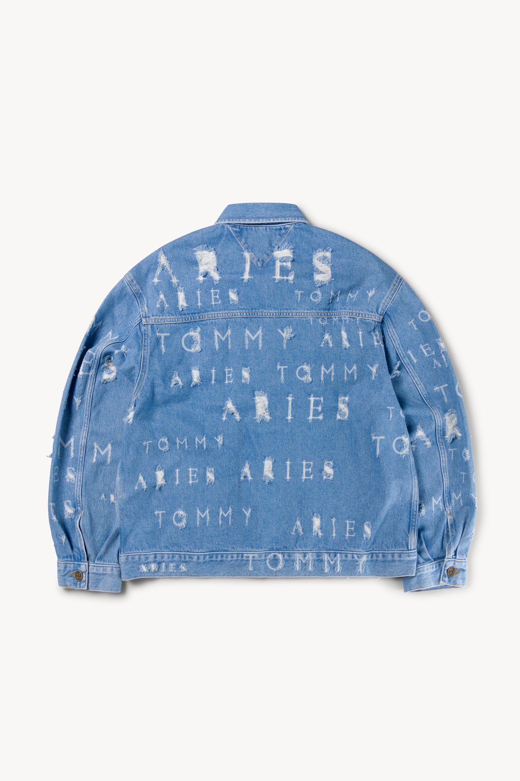 Tommy x Aries Logo Destroyed Denim Jacket