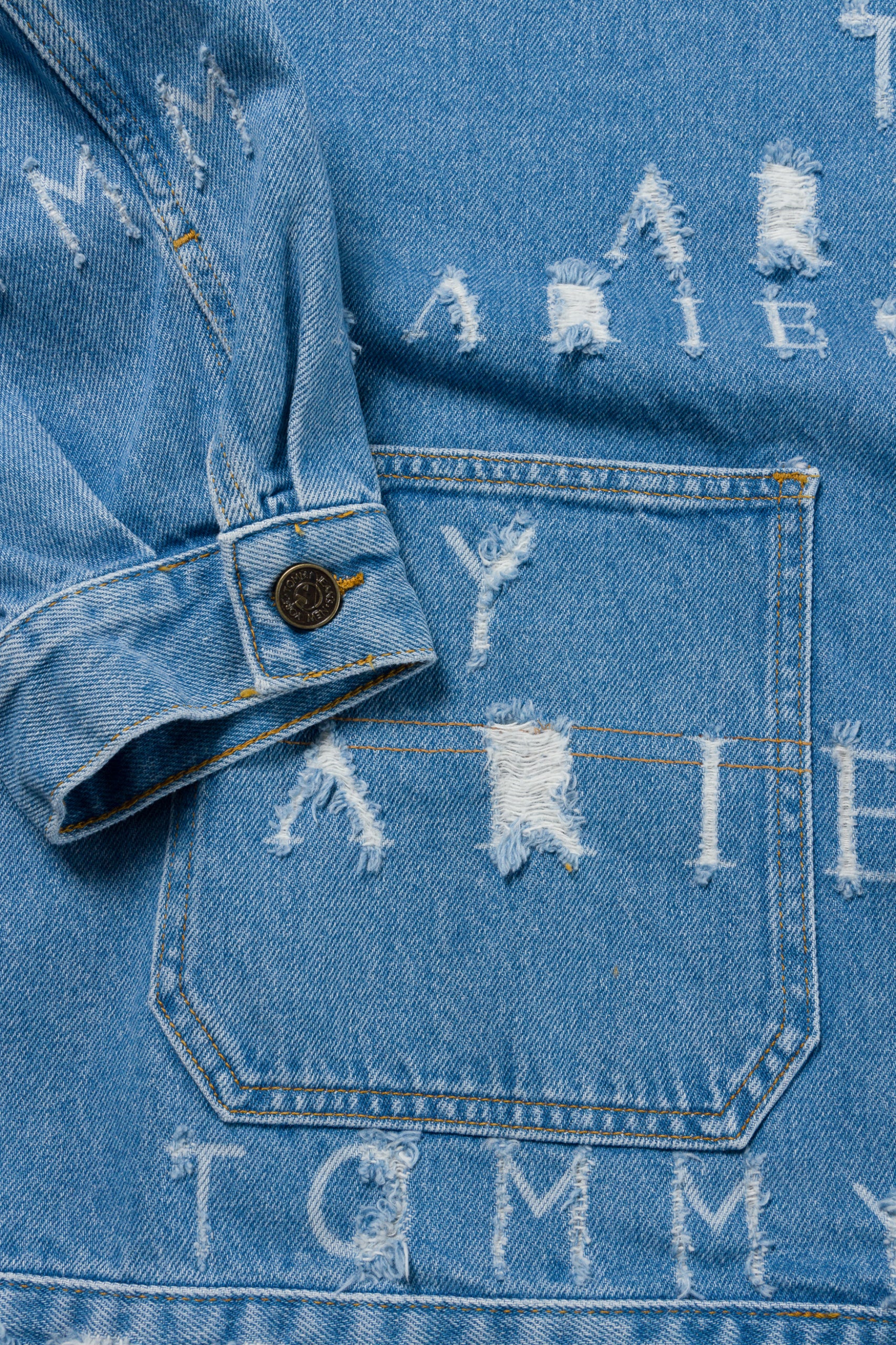 Tommy x Aries Logo Destroyed Denim Jacket