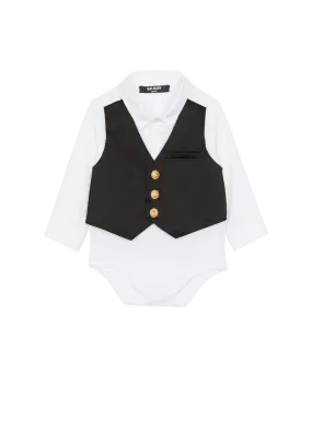 Trompe-l'oeil waistcoat bodysuit