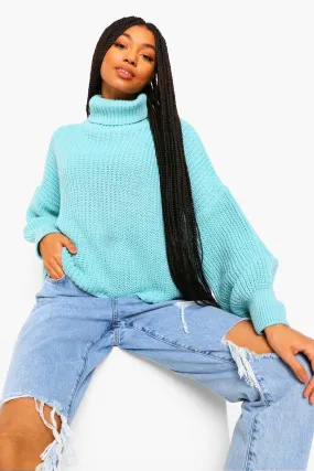 Turtleneck Chunky Balloon Sleeve Sweater