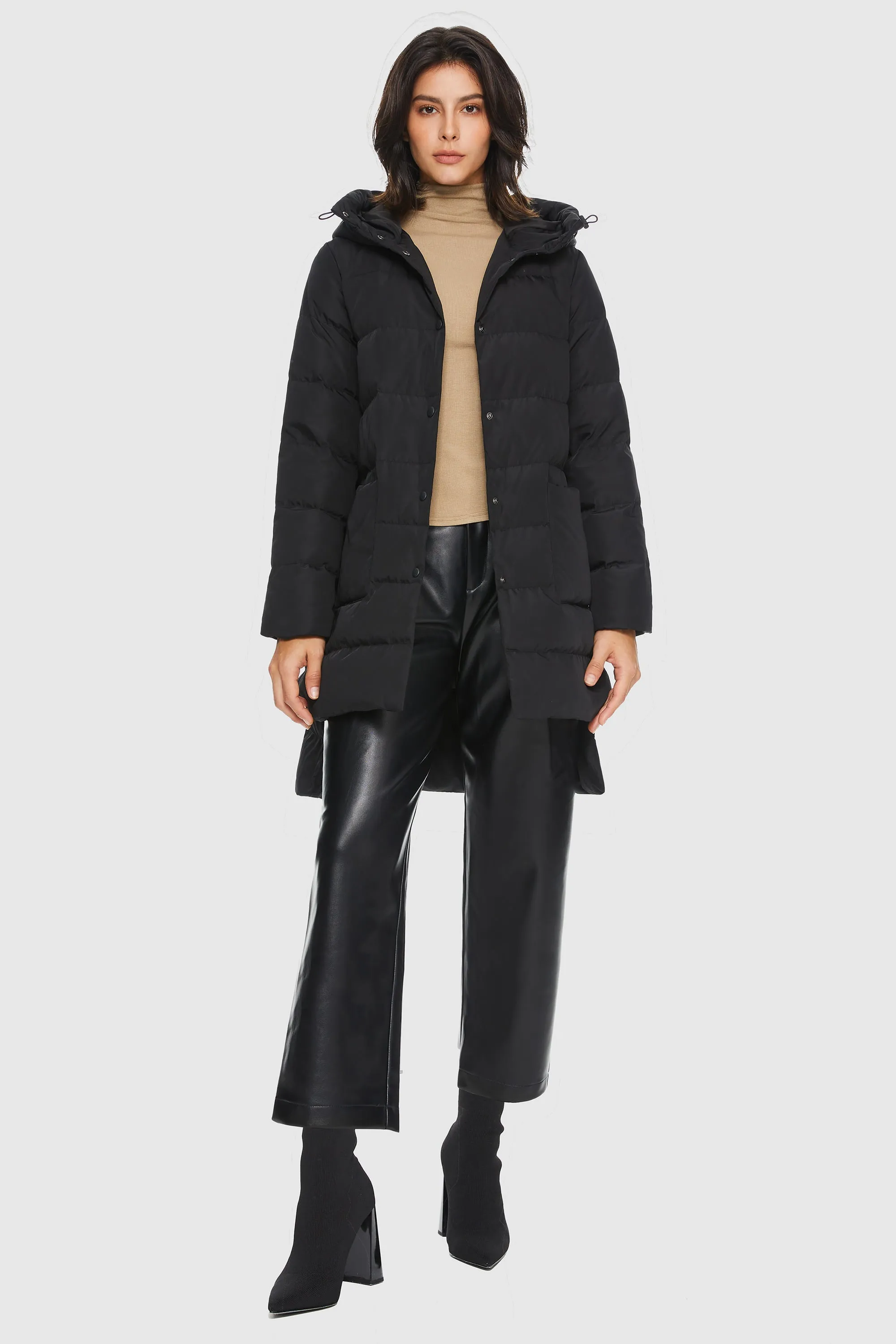 Unique Cut Hooded Puffer Coat