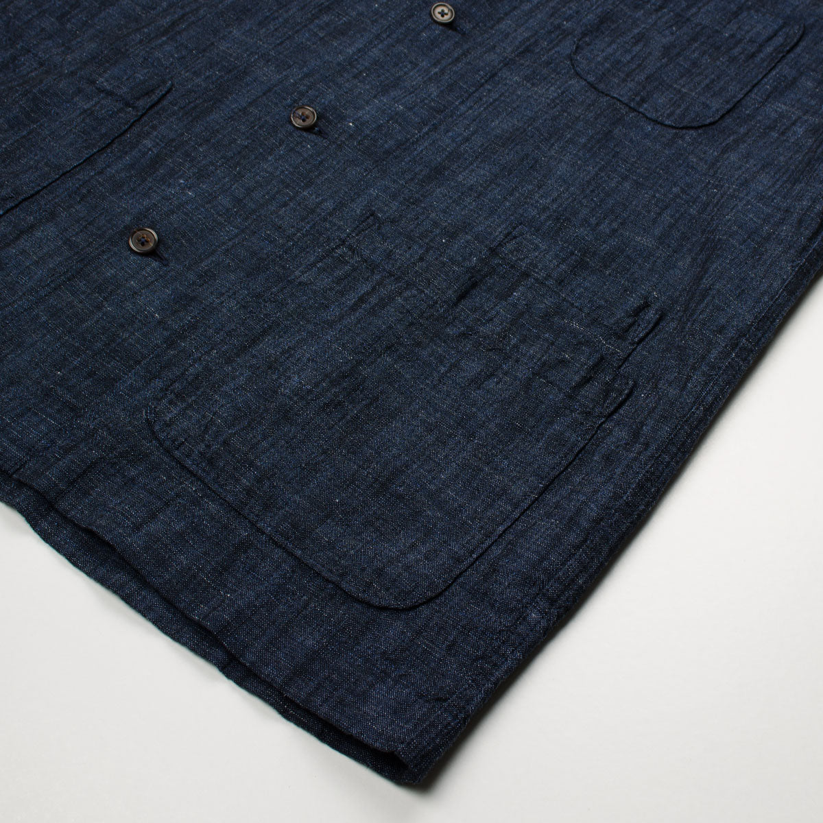 Universal Works - Bakers Overshirt Yokohama Cotton Linen - Indigo