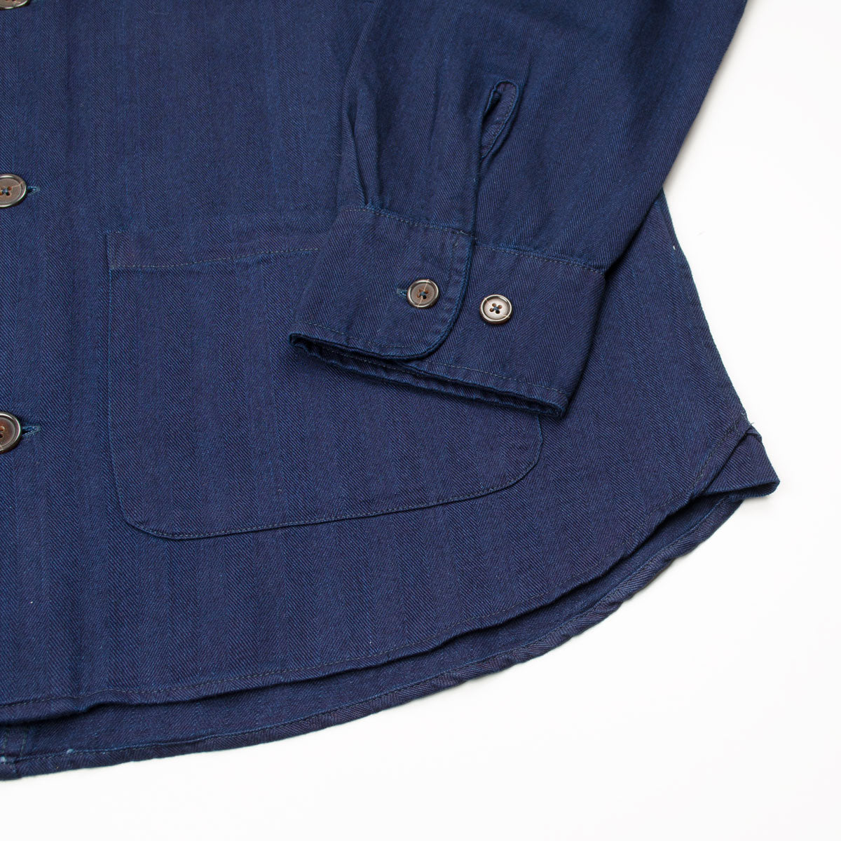 Universal Works - Travail Overshirt Herringbone Denim - Indigo